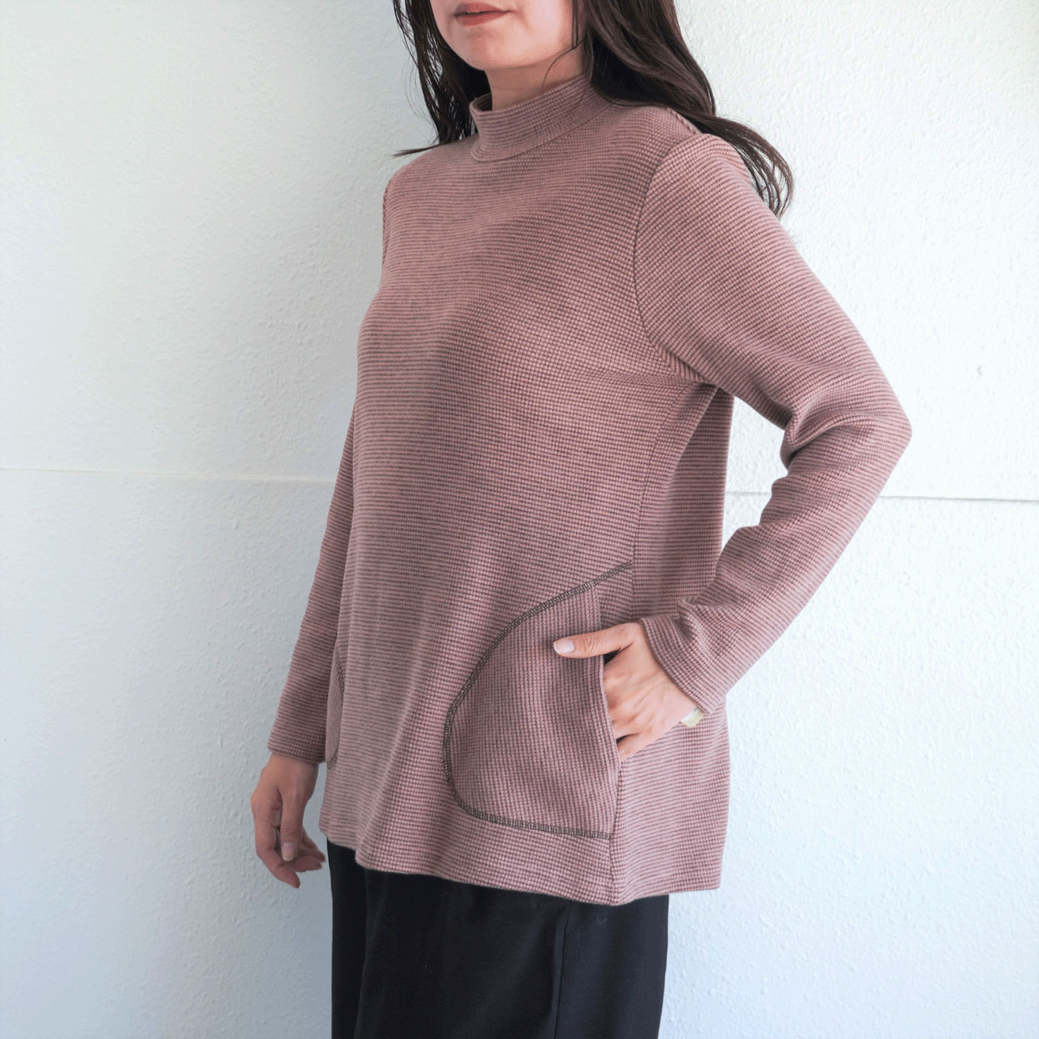 ボーダーポケット付きチュニック - 画像2