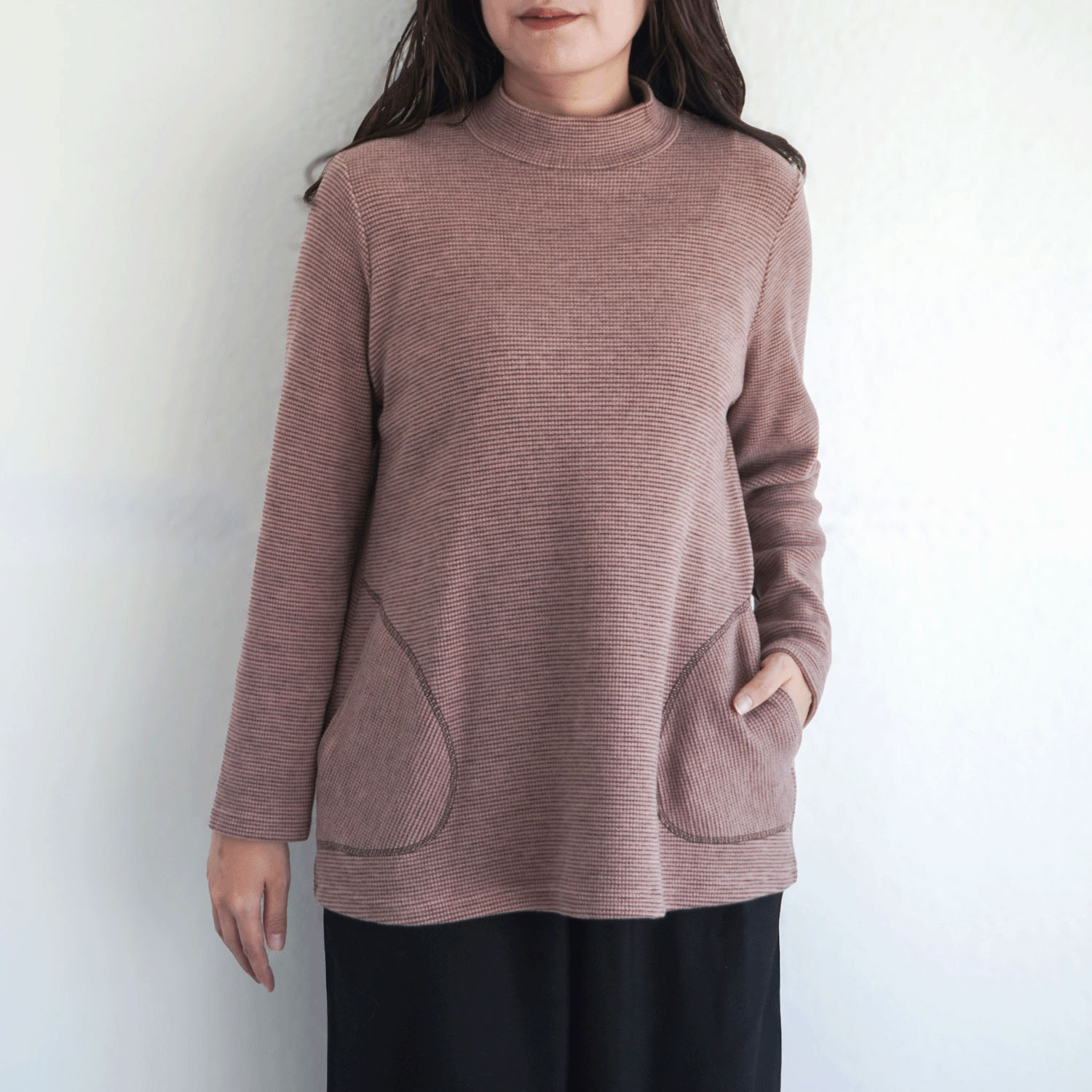 ボーダーポケット付きチュニック