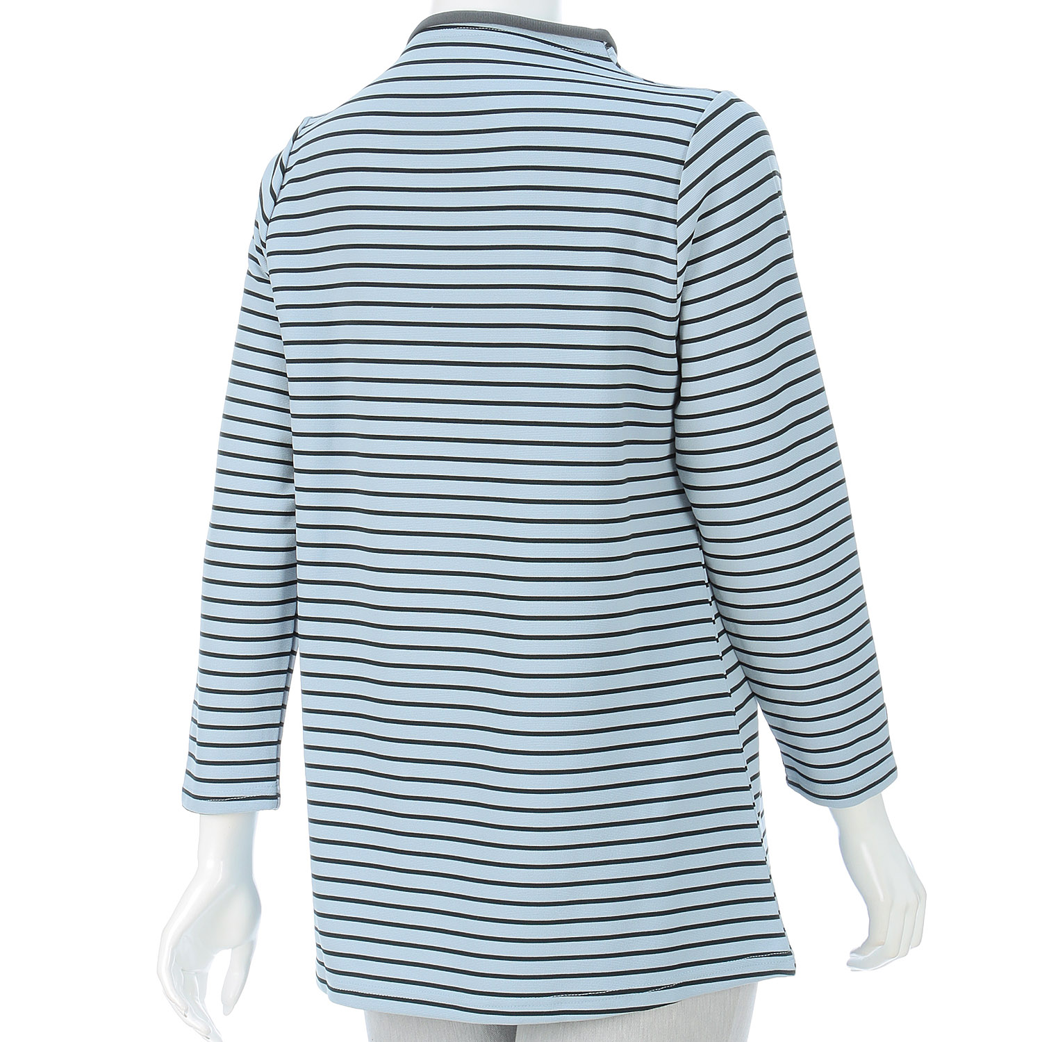 ボーダー柄ボトルネックチュニック - 画像2