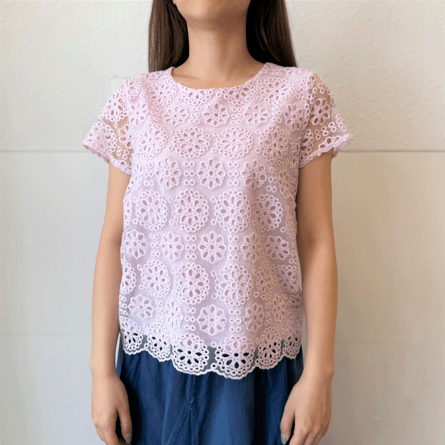 刺繍レースカットソー - 画像2