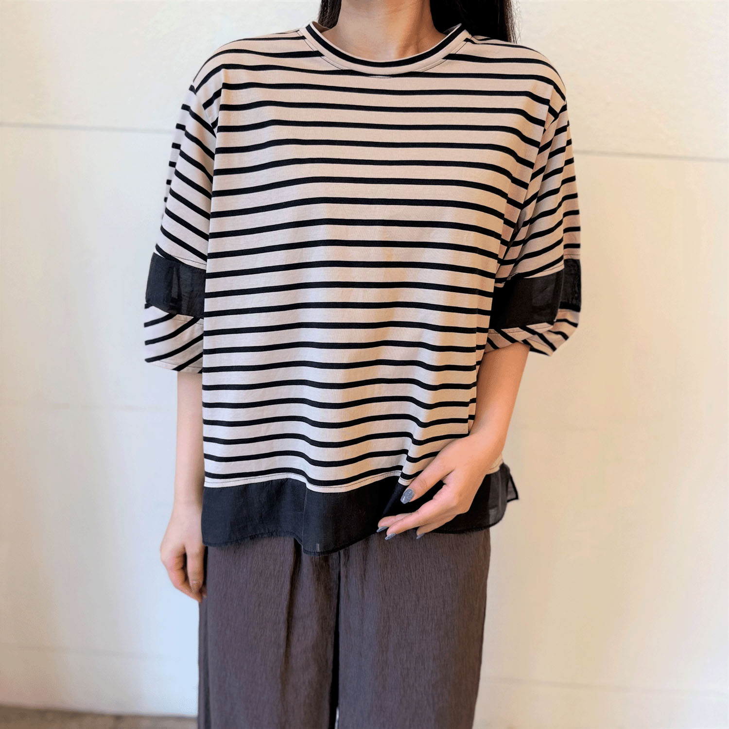 シルケット天竺ボーダーチュニック - 画像4