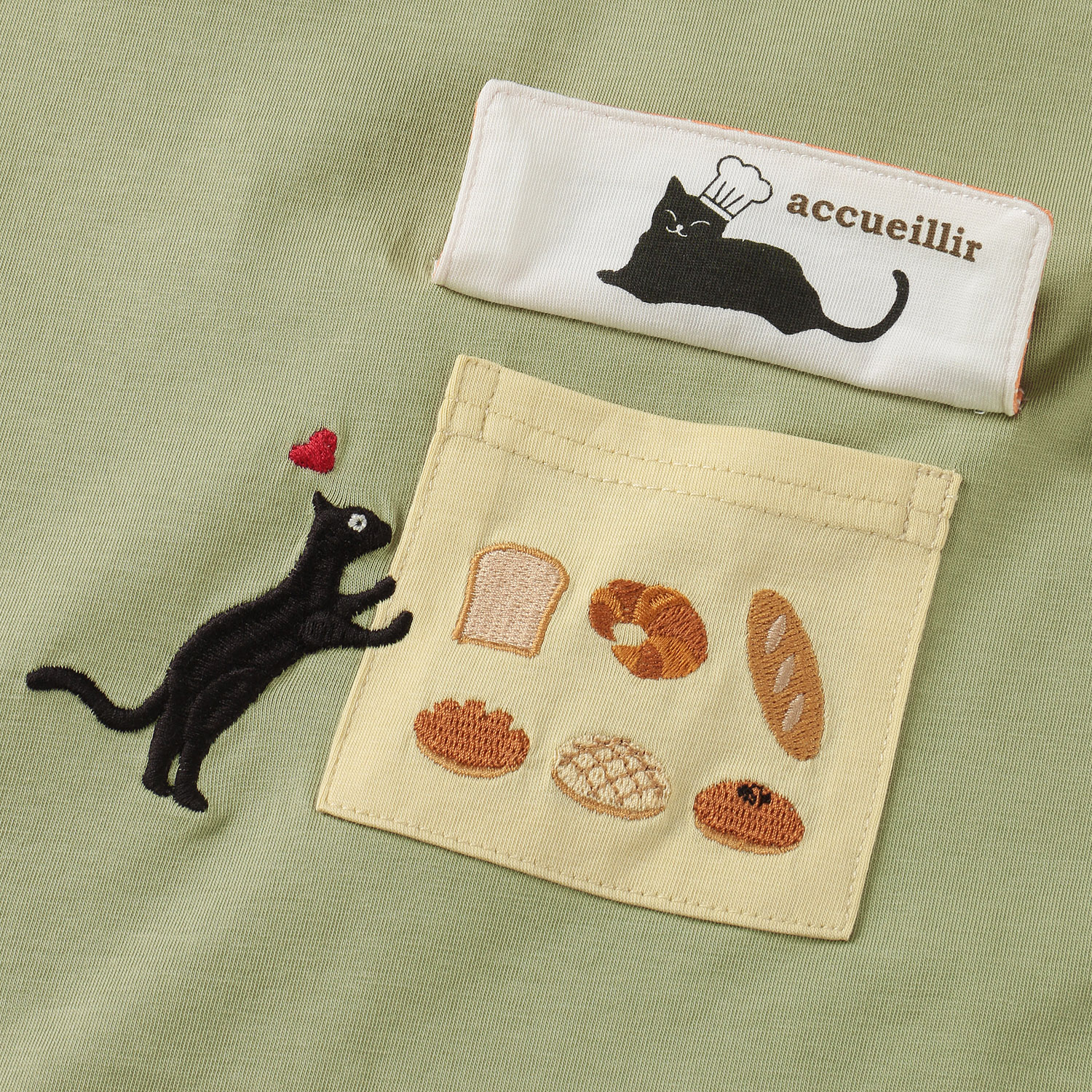 Myauris ネコ刺繍半袖Tシャツ - 画像7