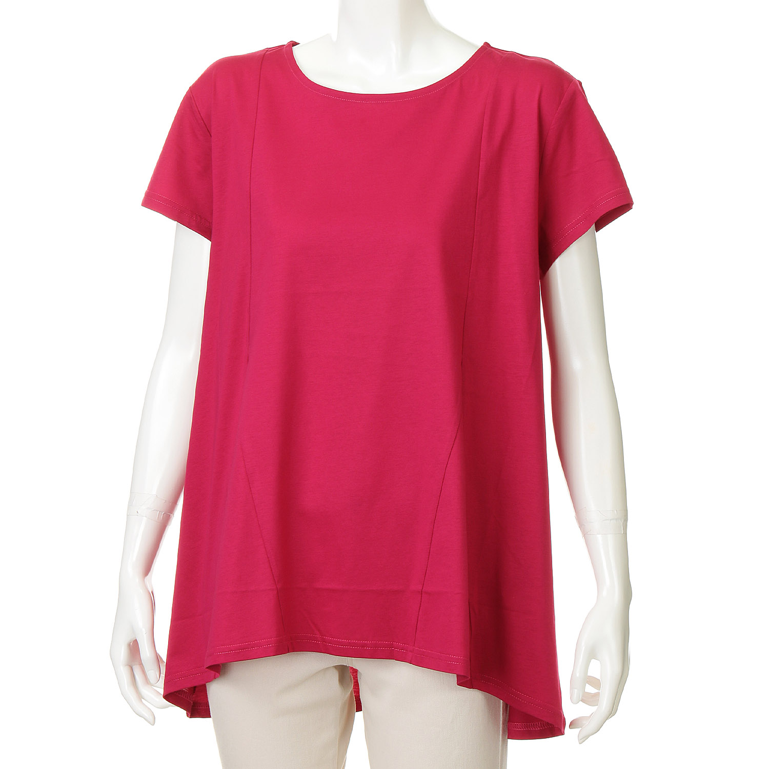 ダブルシルケットコットン100 切替チュニックTシャツ - 画像6