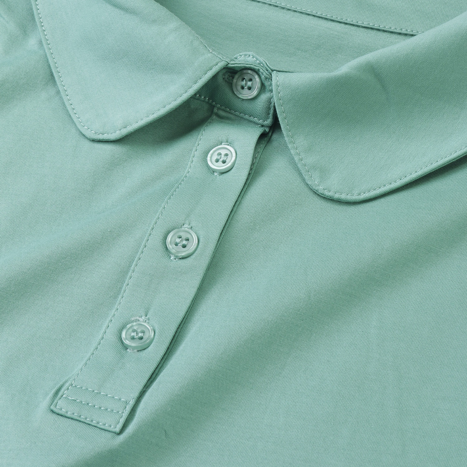 ダブルシルケットコットン100 ポロ衿チュニックTシャツ - 画像9