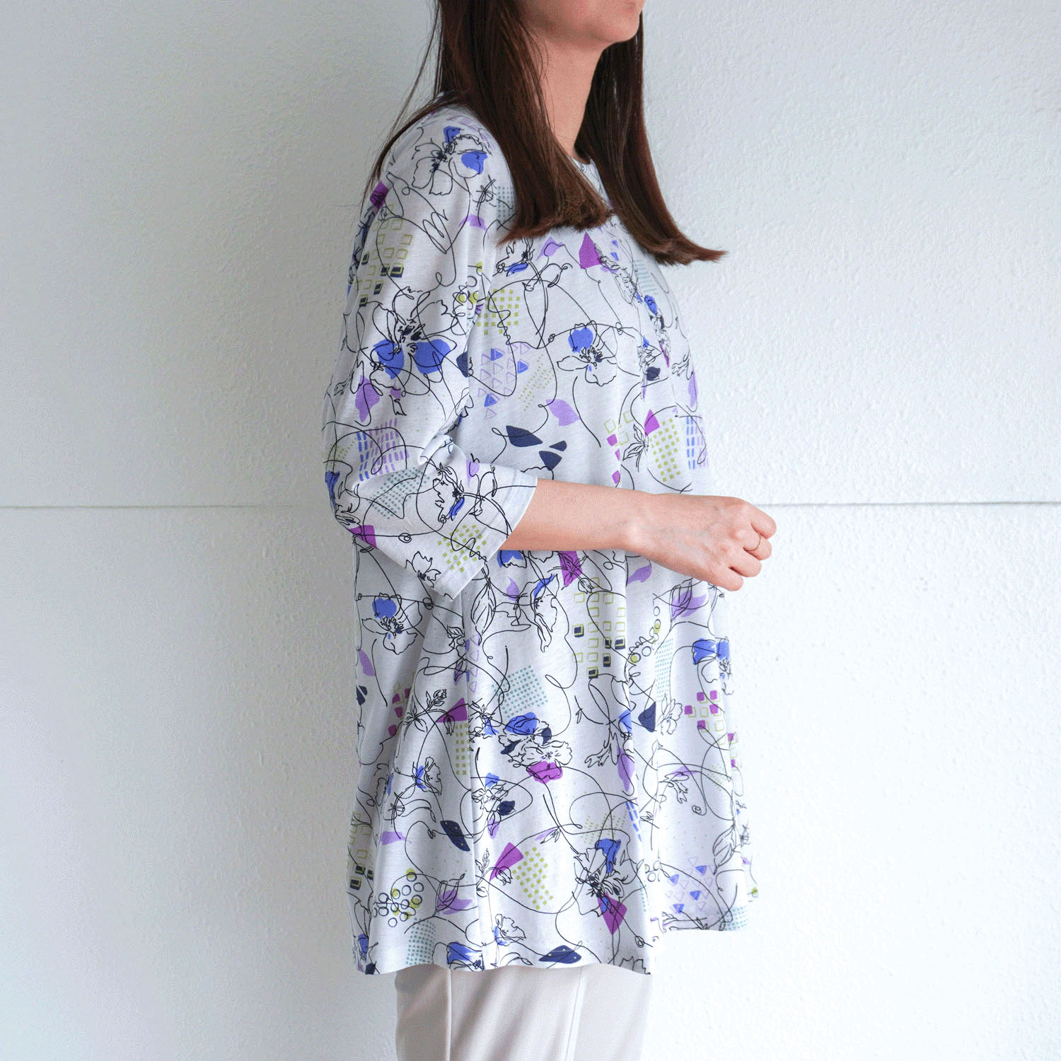 綿強撚SZ天竺プリントチュニック - 画像2