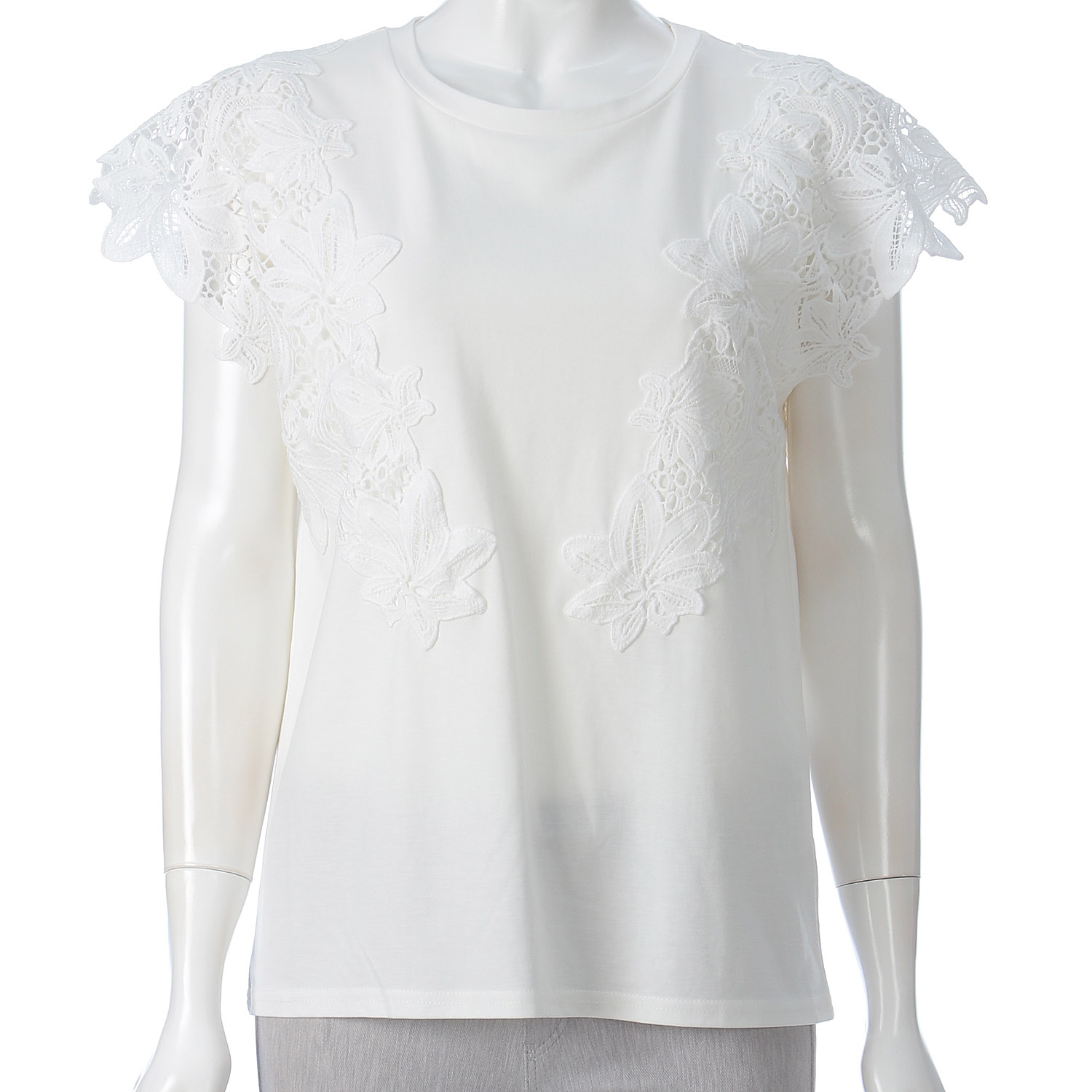 レース使いフレンチ袖プルオーバー - 画像4