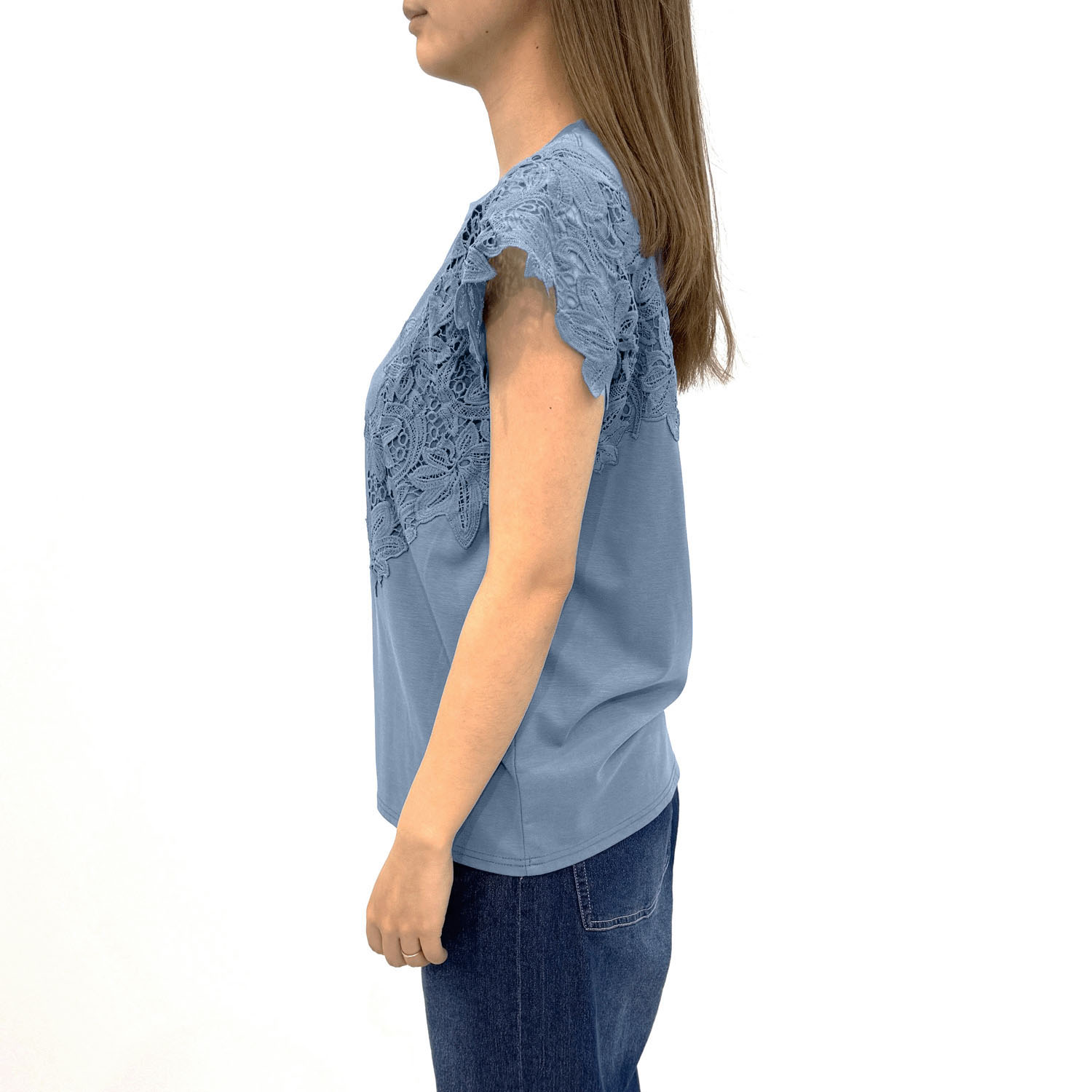 レース使いフレンチ袖プルオーバー - 画像9