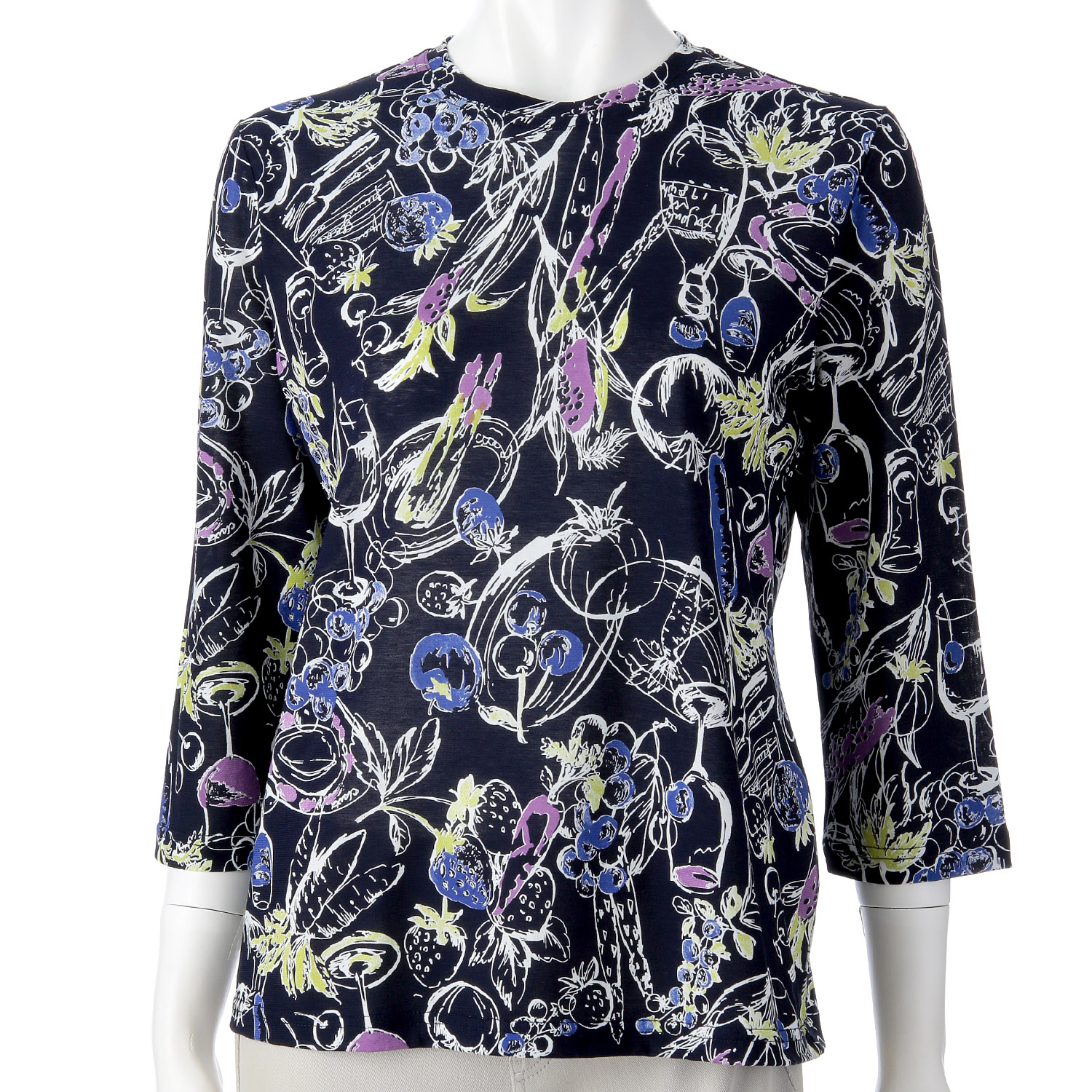 SZ天竺グラス柄7分袖プルオーバー - 画像5