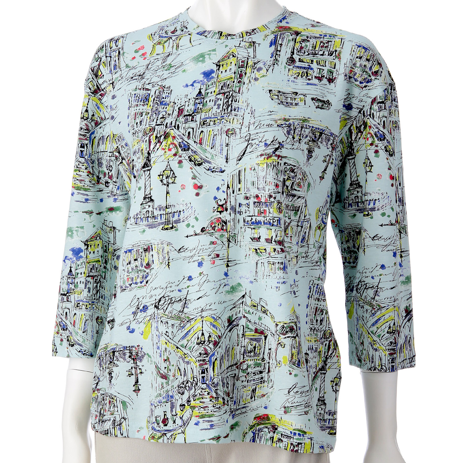 SZ天竺風景柄7分袖プルオーバー - 画像2