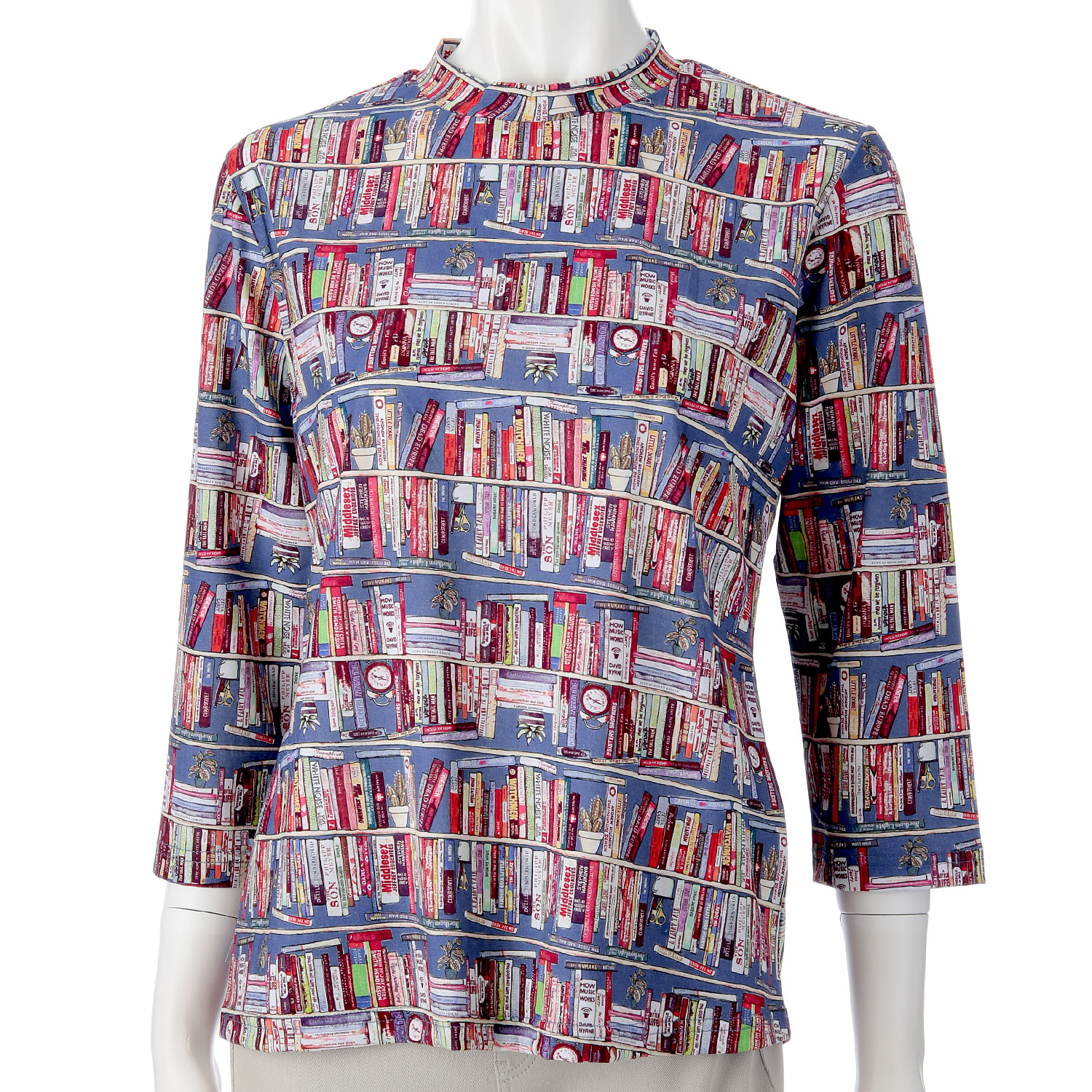 SZ天竺本棚柄7分袖プルオーバー