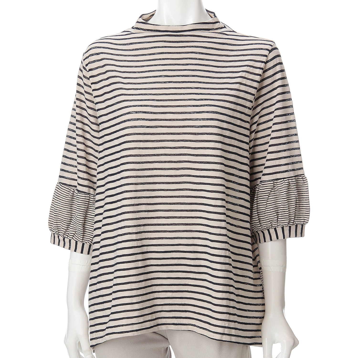 ボーダー五分袖Tシャツ - 画像3