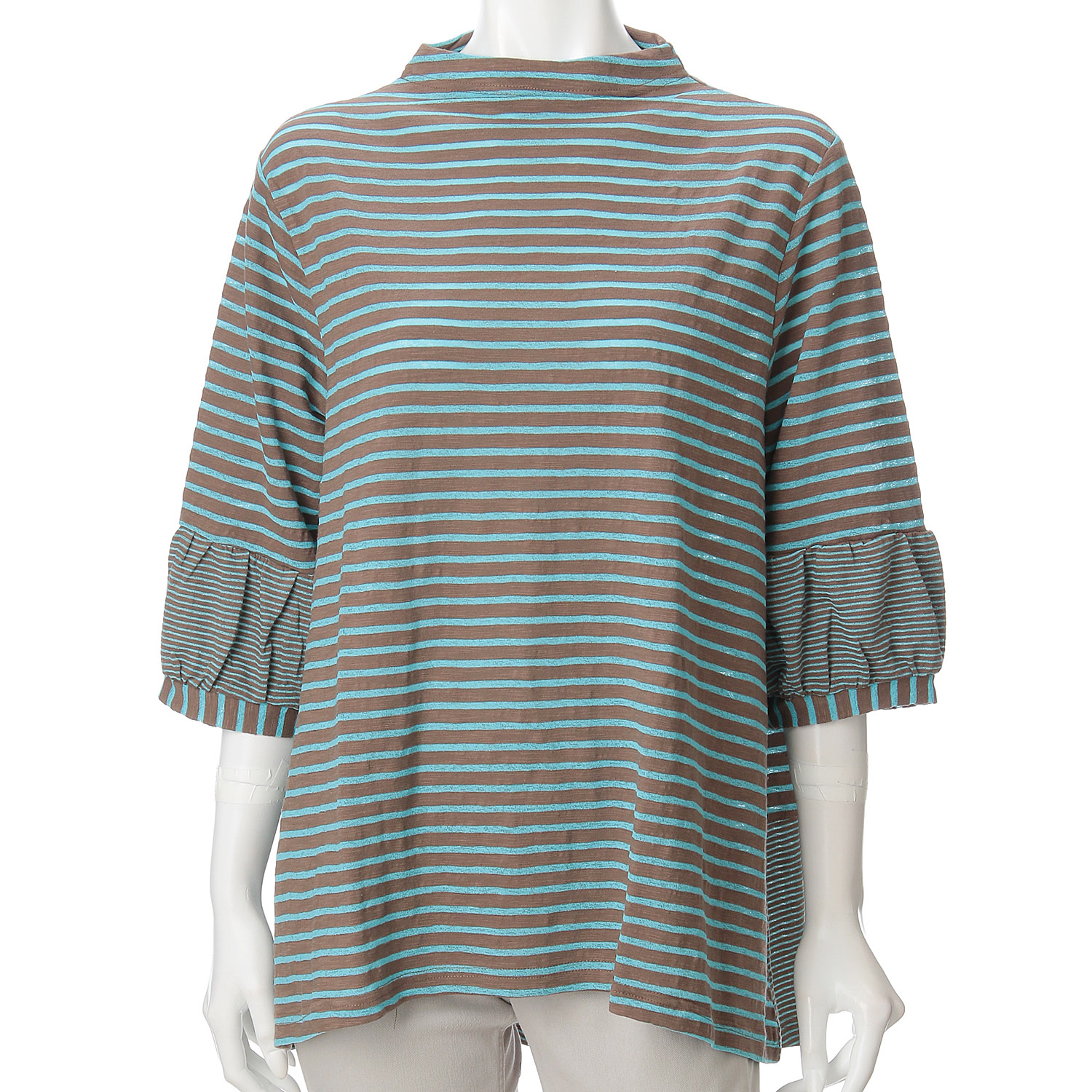 ボーダー五分袖Tシャツ - 画像4