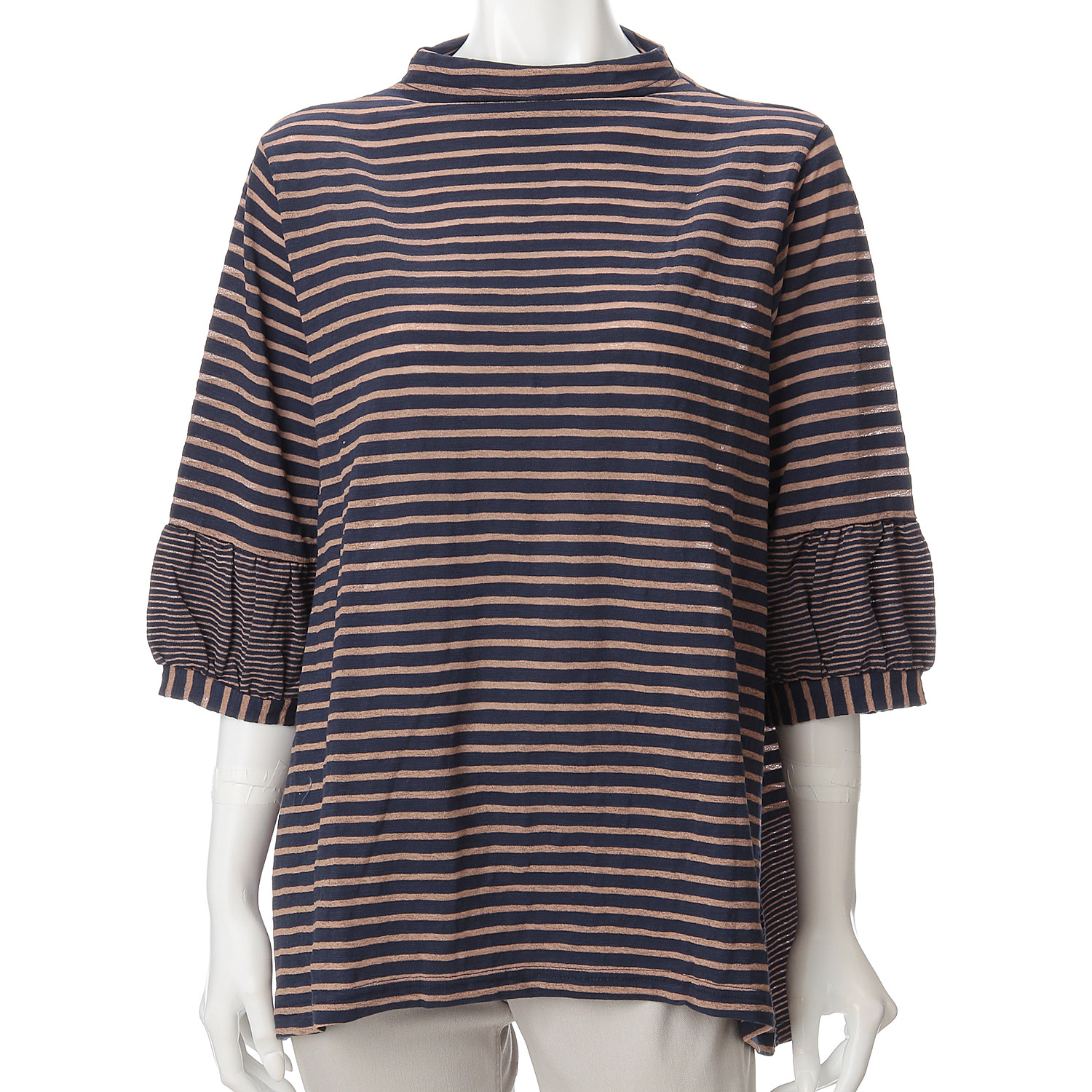 ボーダー五分袖Tシャツ - 画像9