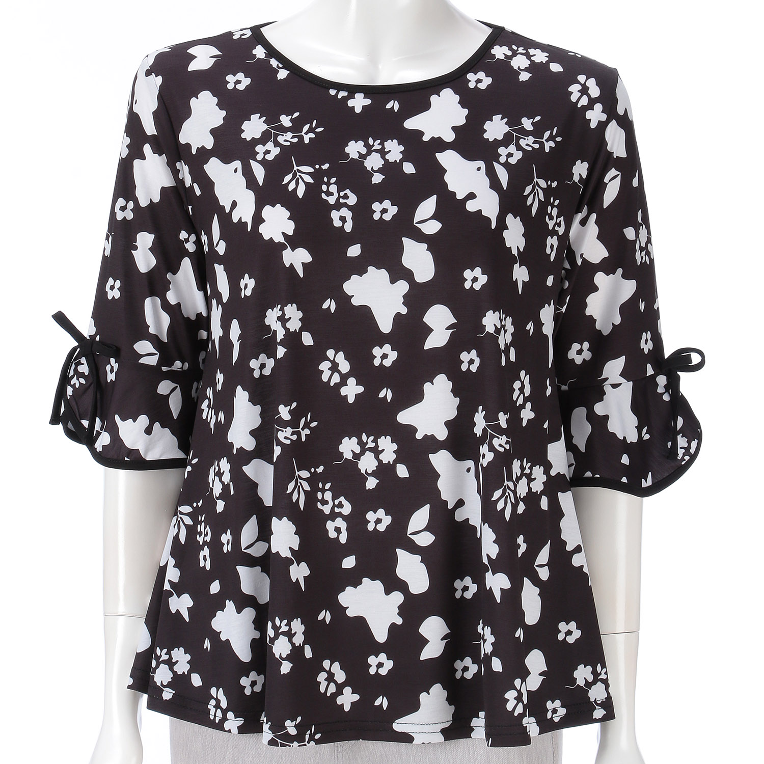 袖リボンプリントチュニック - 画像2