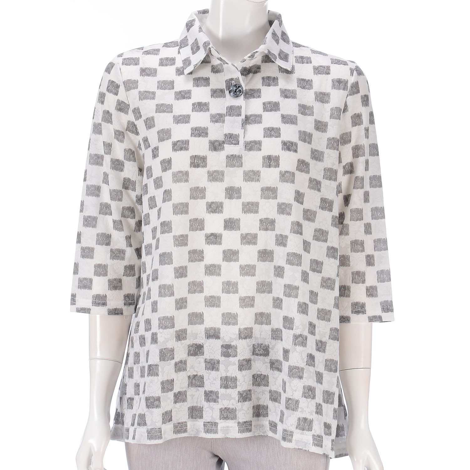 プリント襟付きチュニック - 画像1