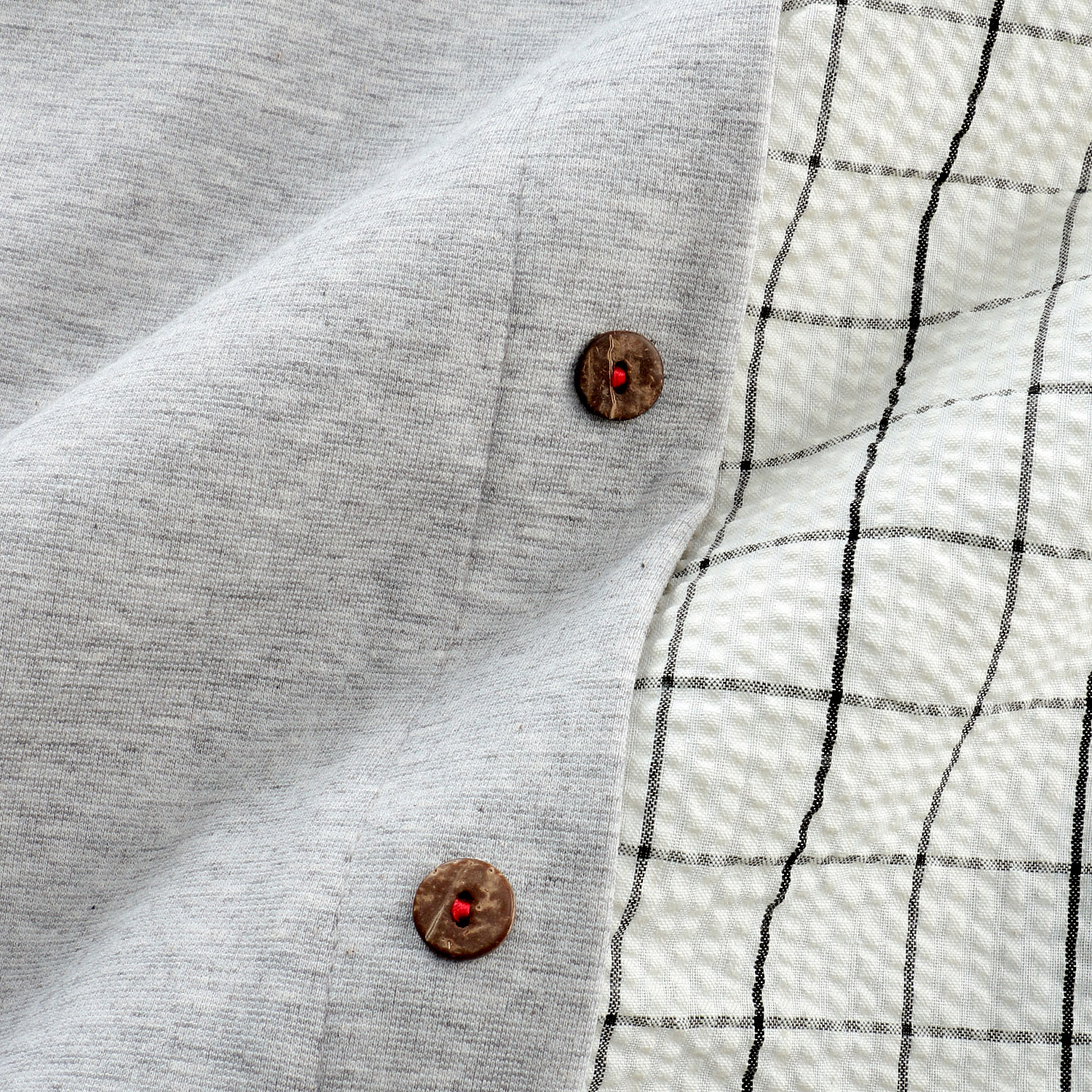 袖チェック柄チュニック - 画像4