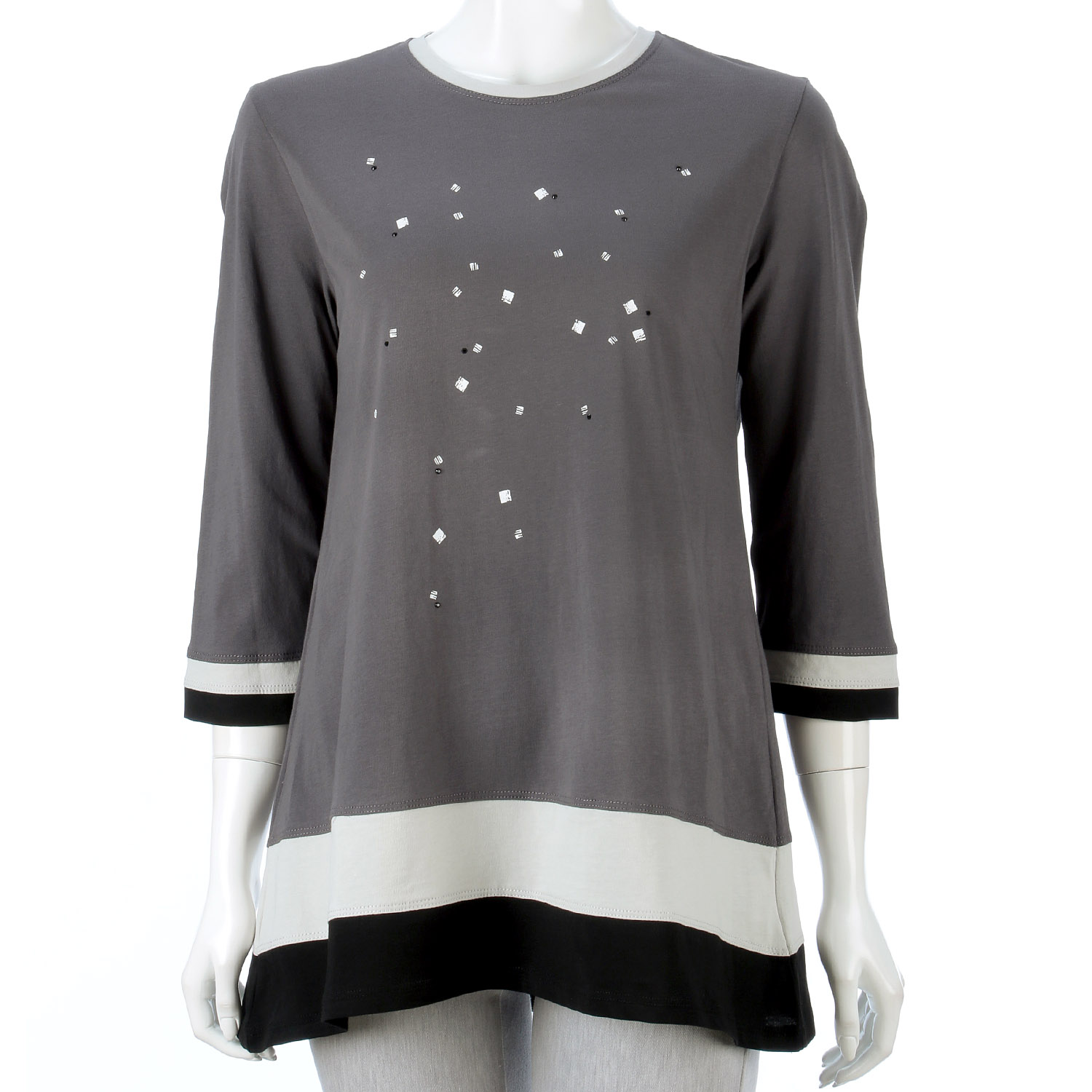 プリント配色チュニック - 画像2