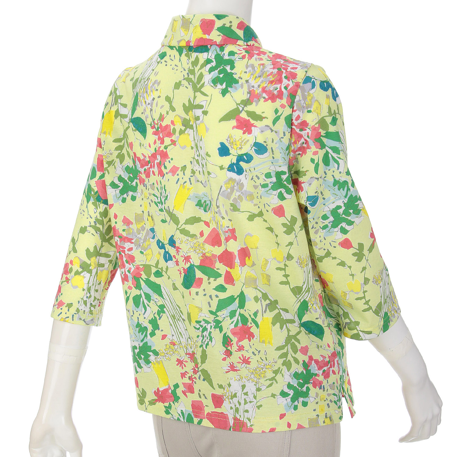 カラフルプリント総柄台付きポロシャツ - 画像4