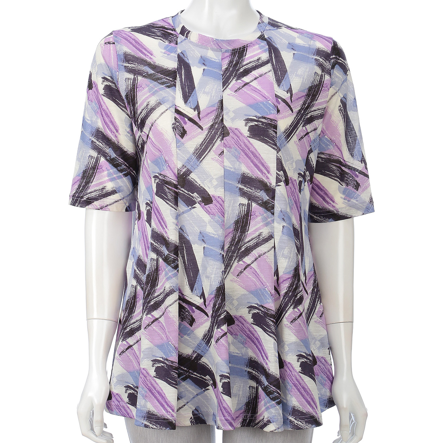 線柄プリントチュニック - 画像3