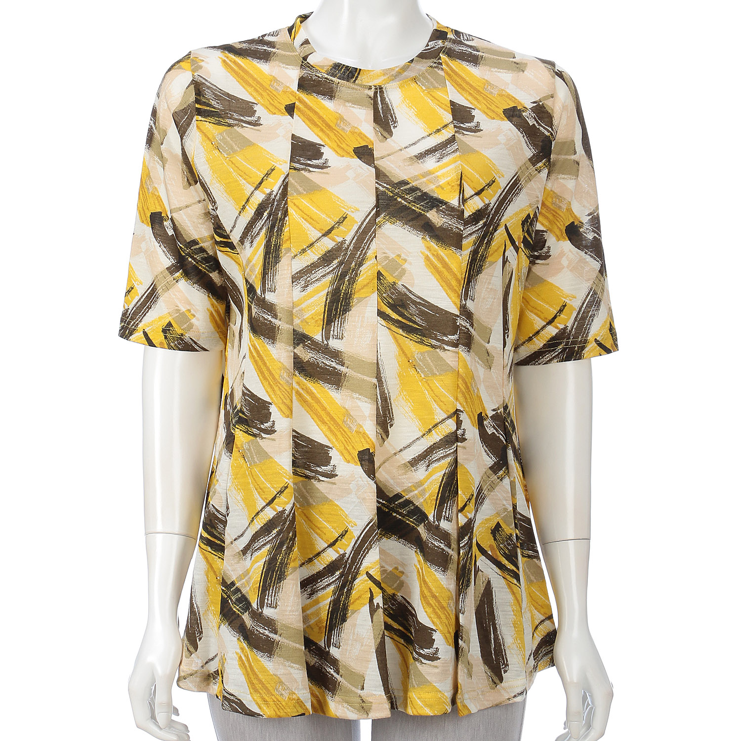 線柄プリントチュニック - 画像1