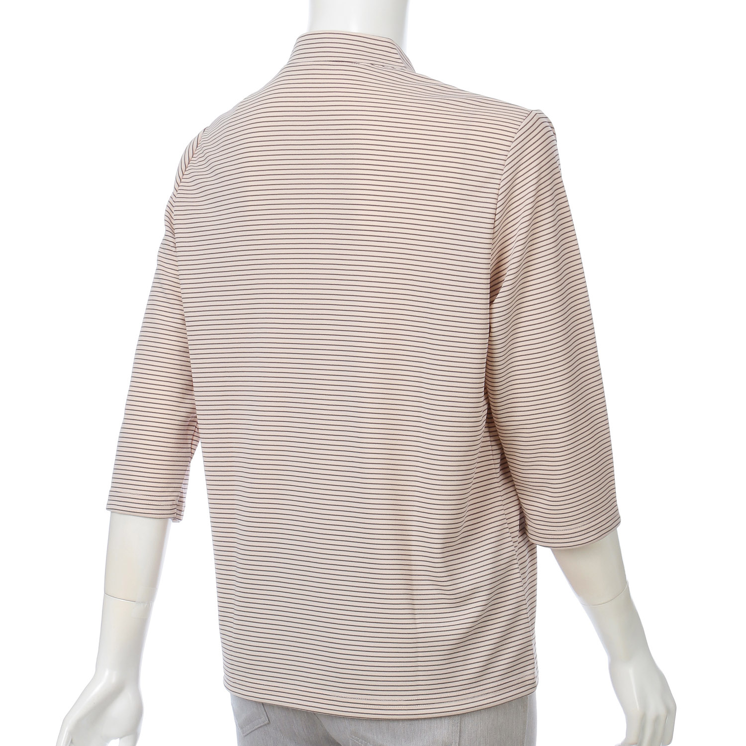 ボタン付きマオカラーボーダープルオーバー - 画像5