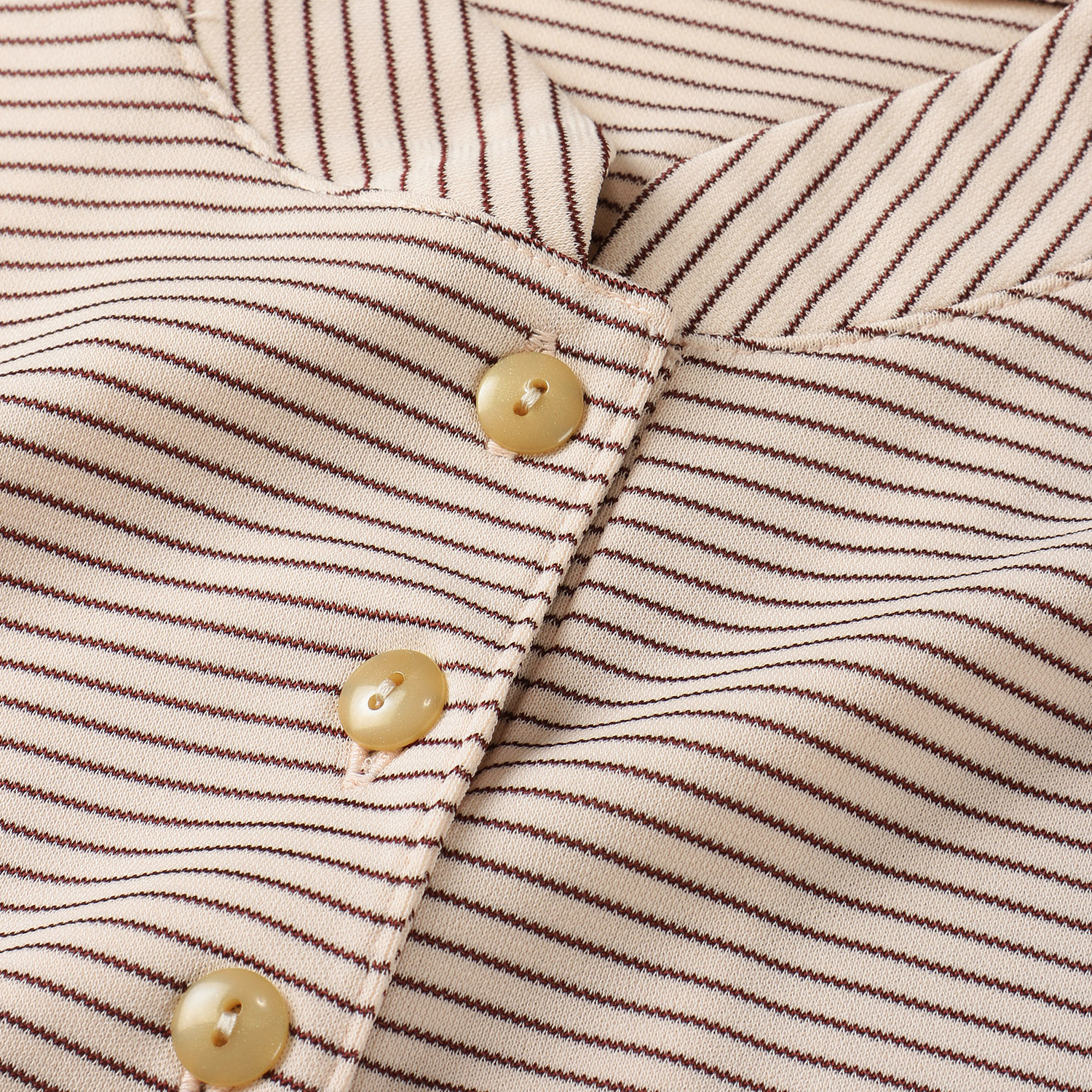 ボタン付きマオカラーボーダープルオーバー - 画像6