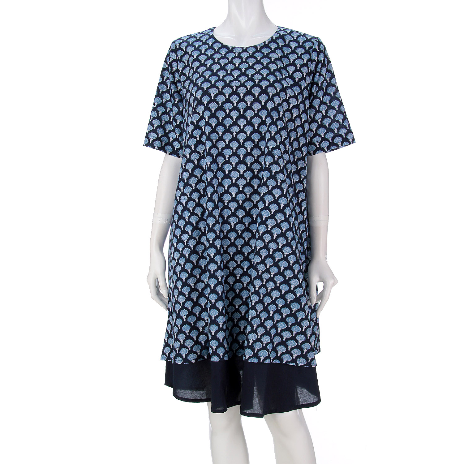 インディゴ フラワープリントダブルワンピース - 画像11