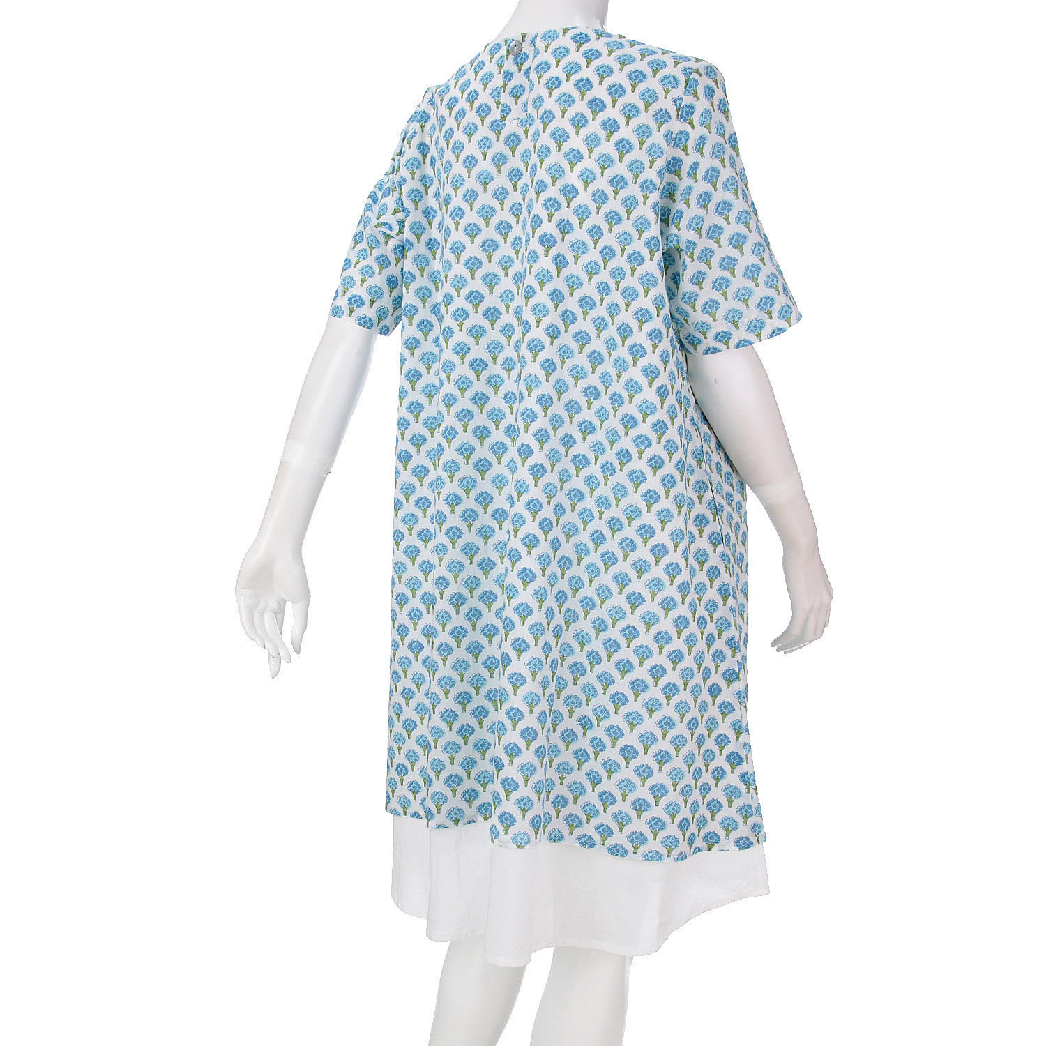 インディゴ フラワープリントダブルワンピース - 画像7