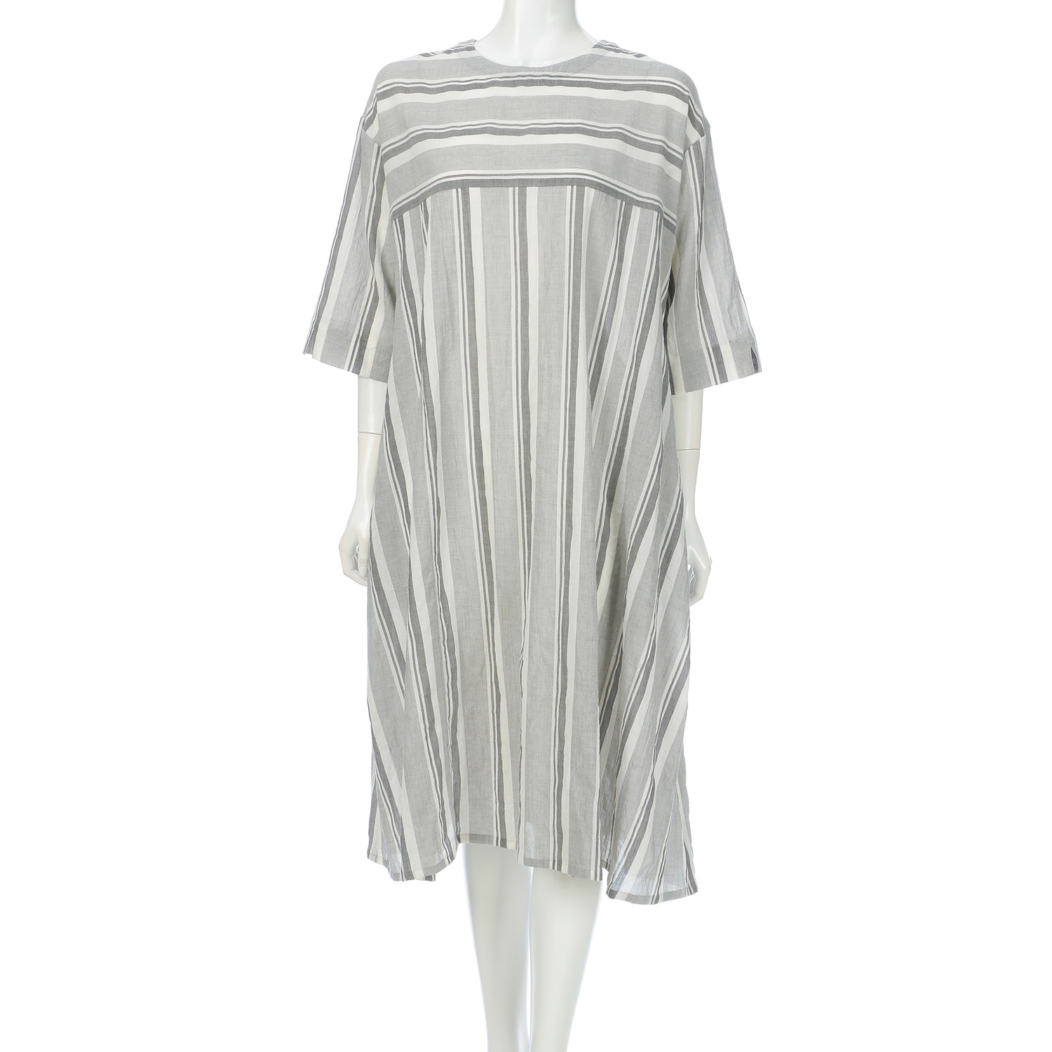 【ETONET限定】アトリエ雅 ストライプガラロングワンピース - 画像1