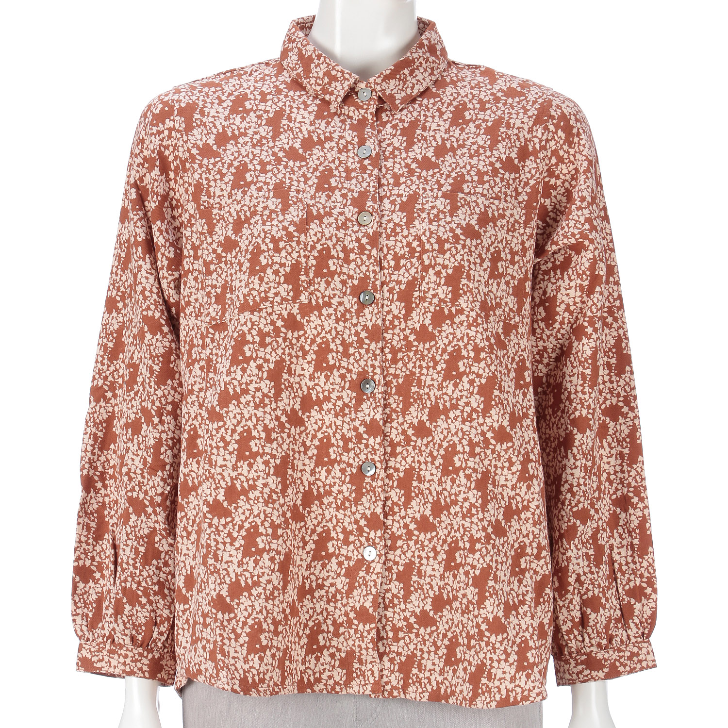 インディゴ こもれびプリントブラウス - 画像4