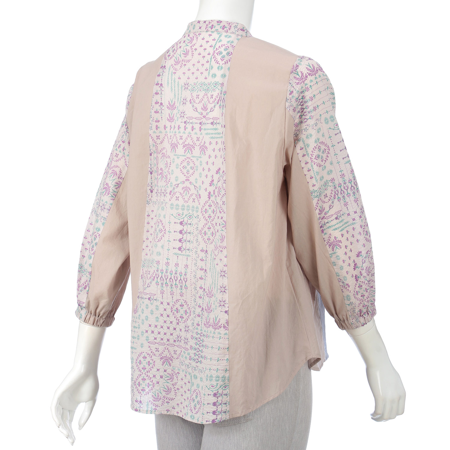 アトリエ雅 プリント無地配色ブラウス - 画像5