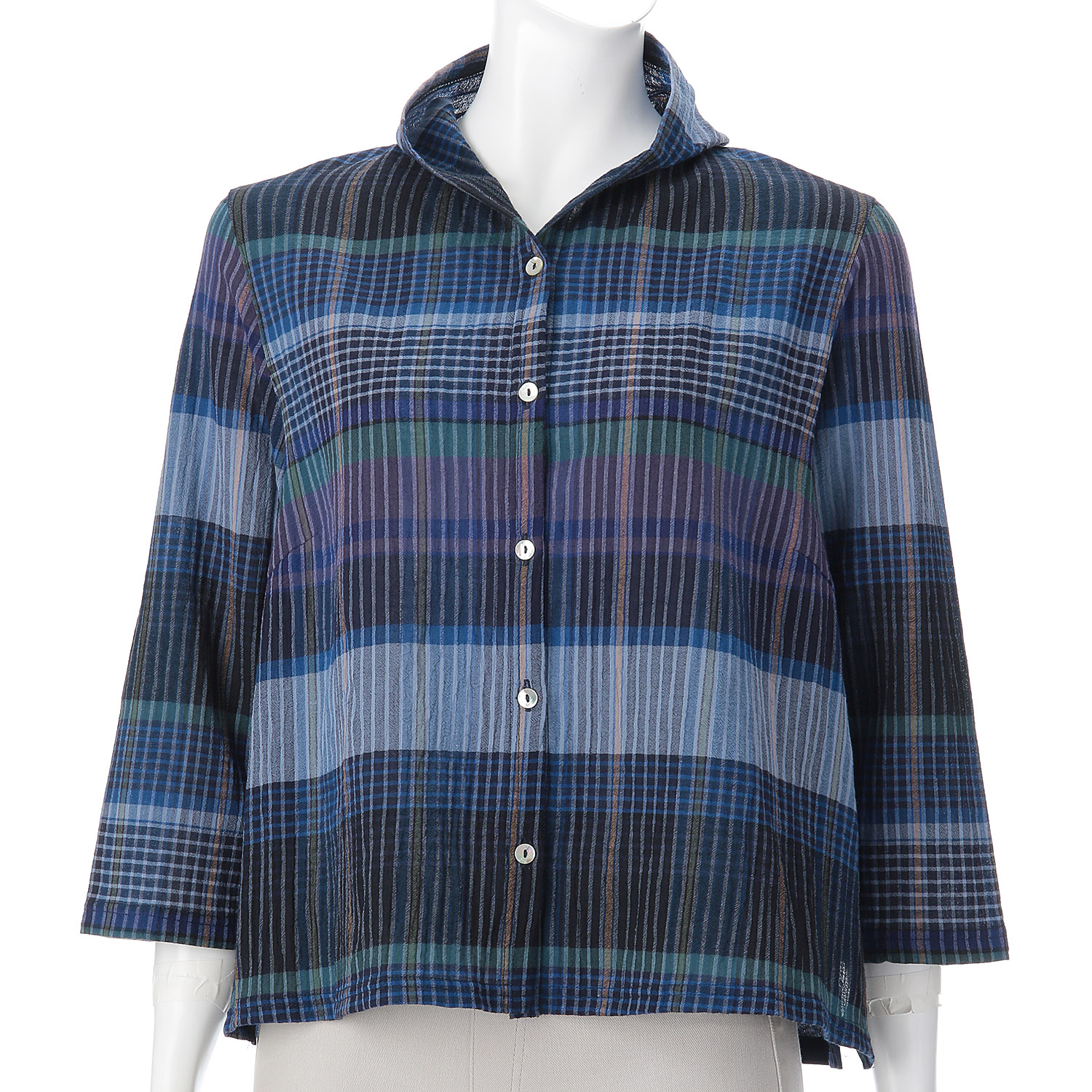 アトリエ雅 チェック無地配色カーディガン - 画像4