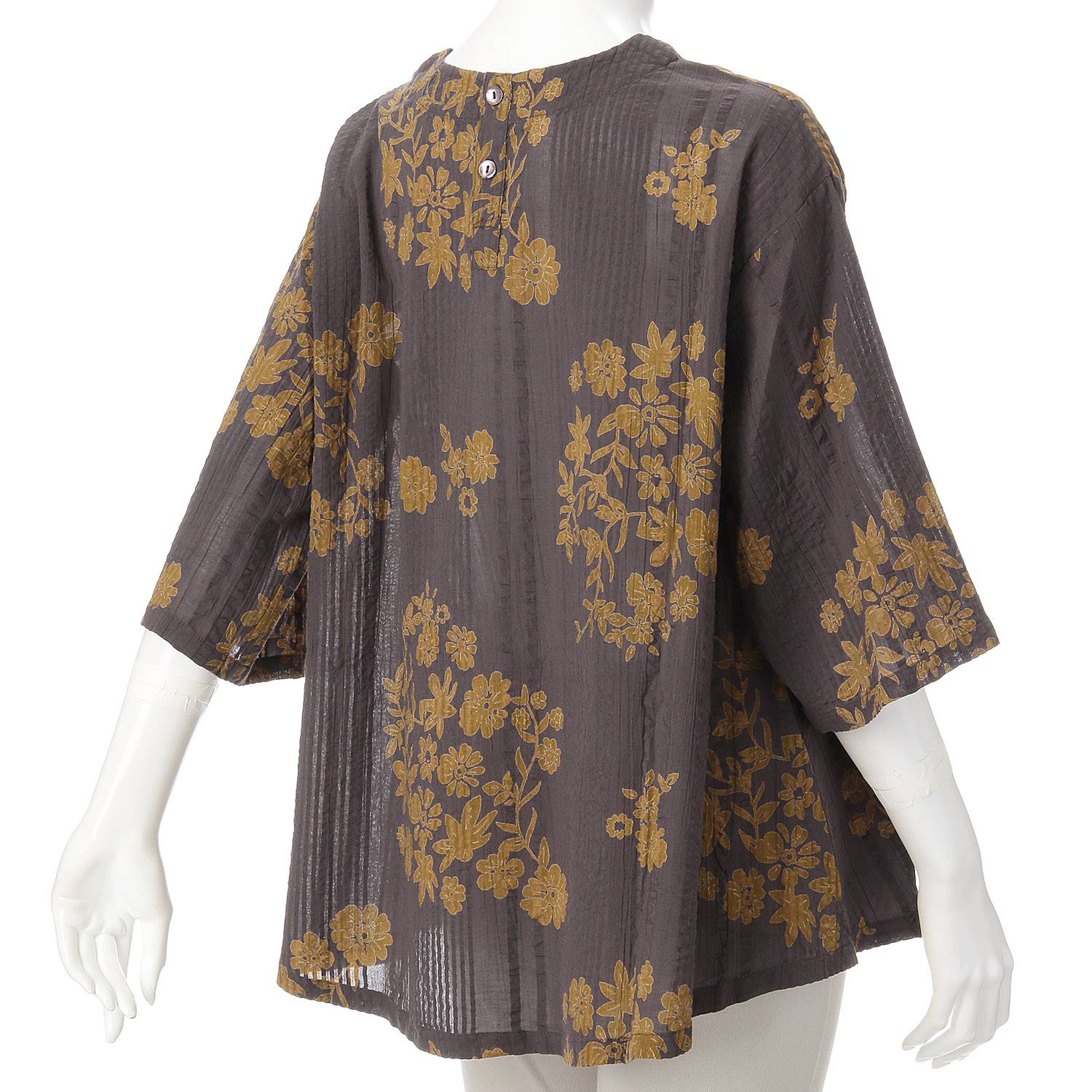 ケトレード シアサッカー花柄ブラウス - 画像3