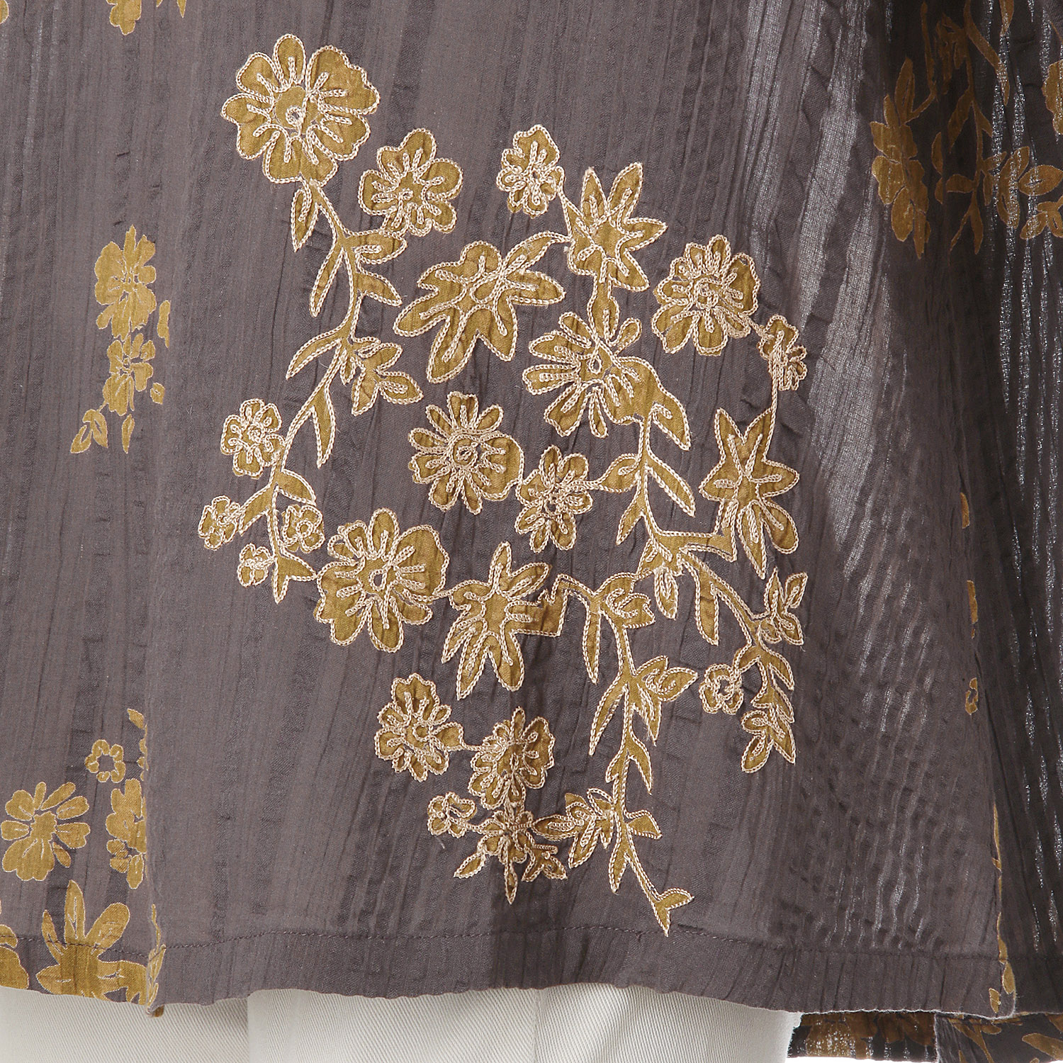 ケトレード シアサッカー花柄ブラウス - 画像4