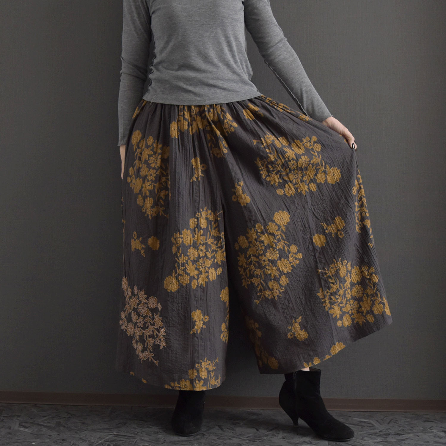 ケトレード シアサッカー花柄パンツスカート - 画像2