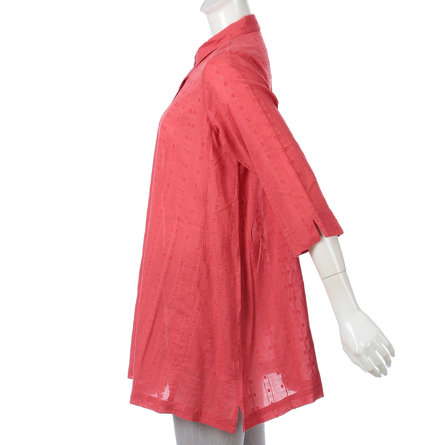 インディゴ ドビー織チュニックブラウス - 画像2