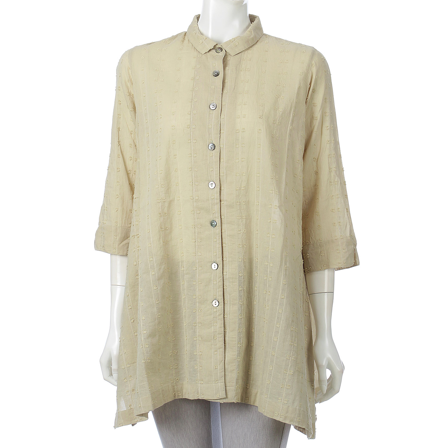 インディゴ ドビー織チュニックブラウス - 画像5