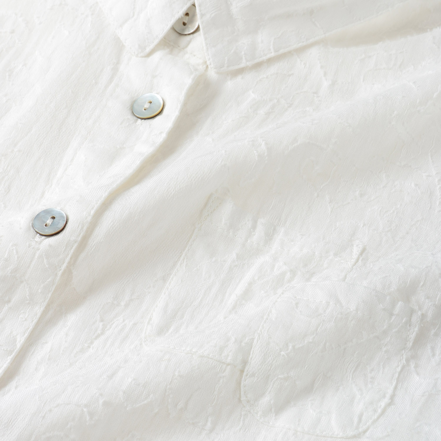 インディゴ 透かしジャガードデザインブラウス - 画像4