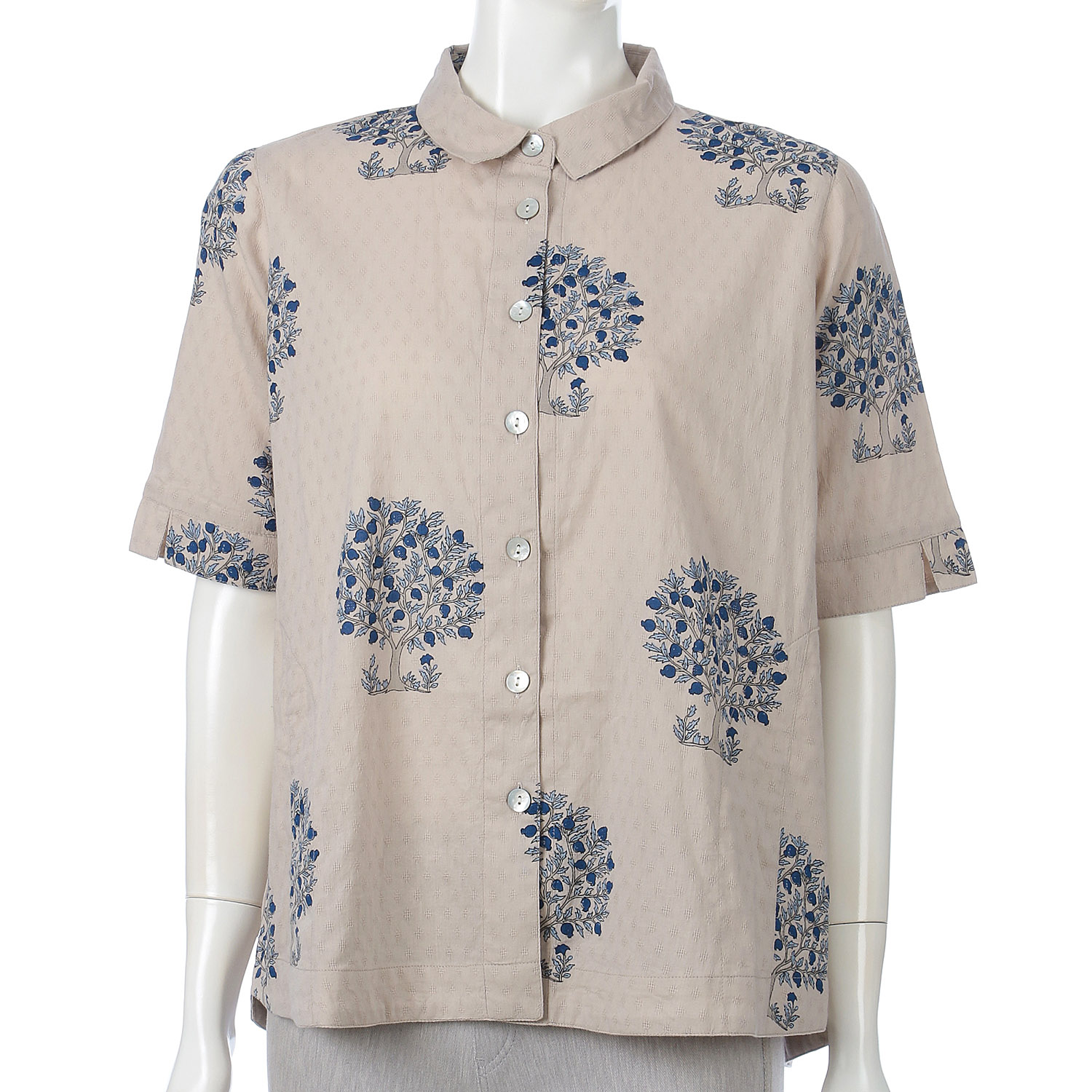 インディゴ ビッグモチーフプリントブラウス - 画像2