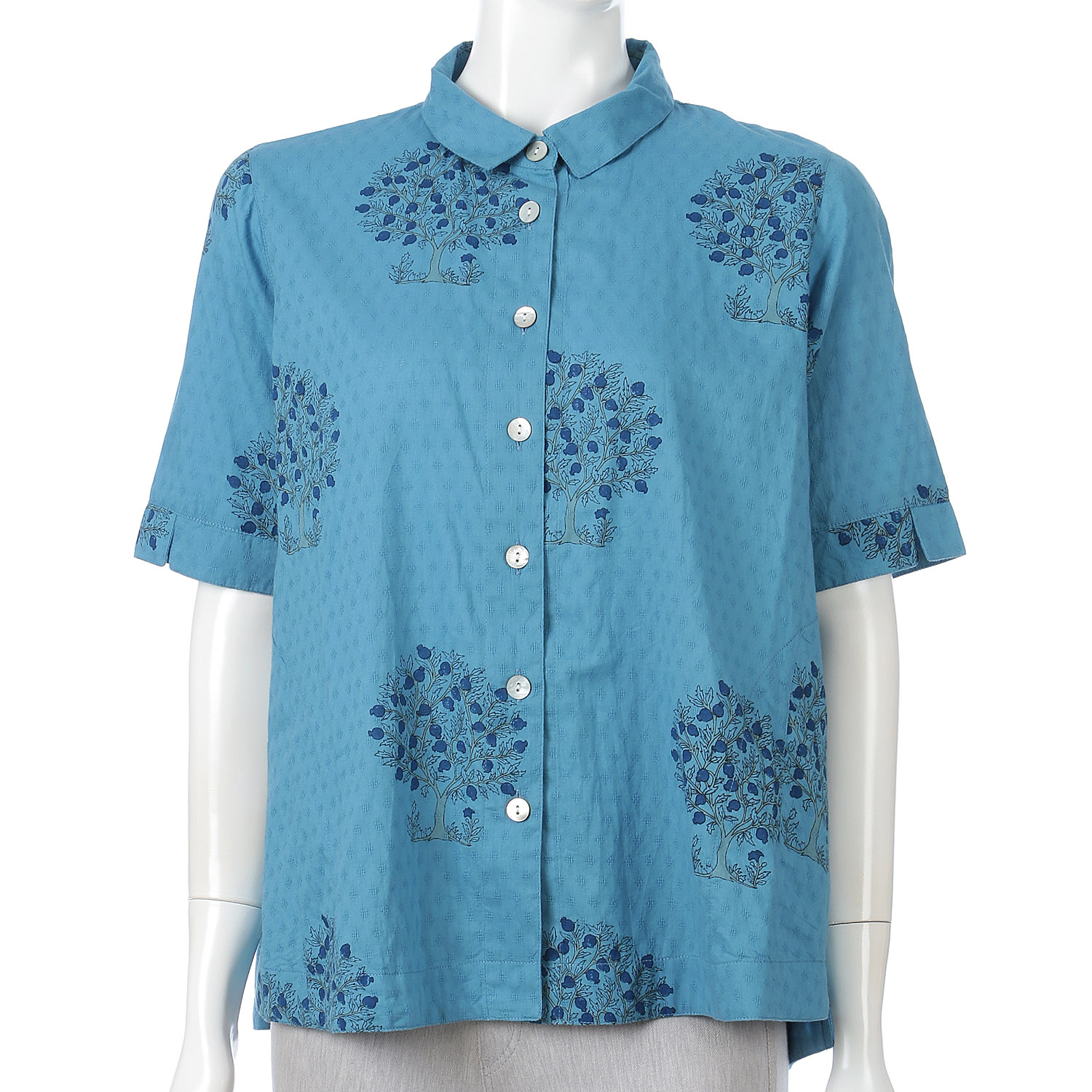 インディゴ ビッグモチーフプリントブラウス - 画像7