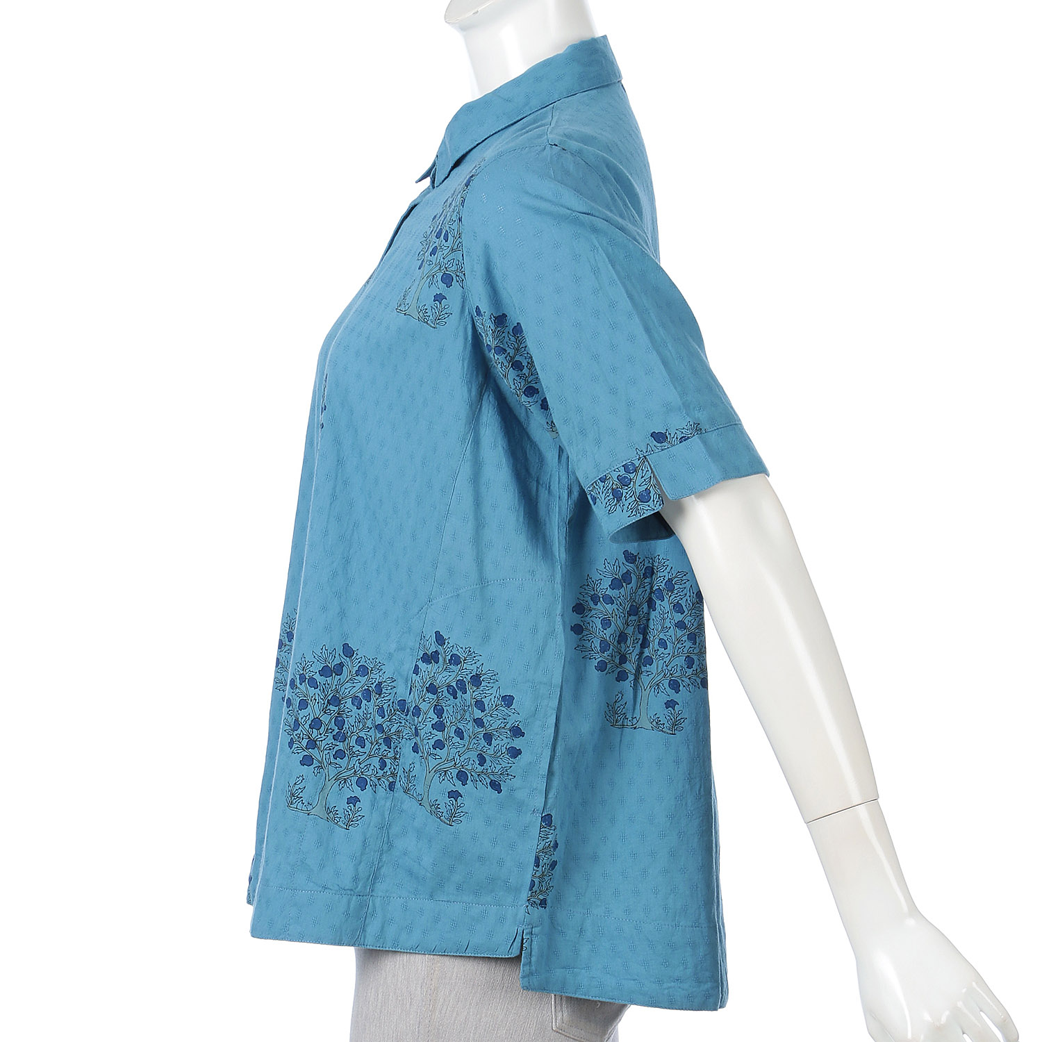 インディゴ ビッグモチーフプリントブラウス - 画像8