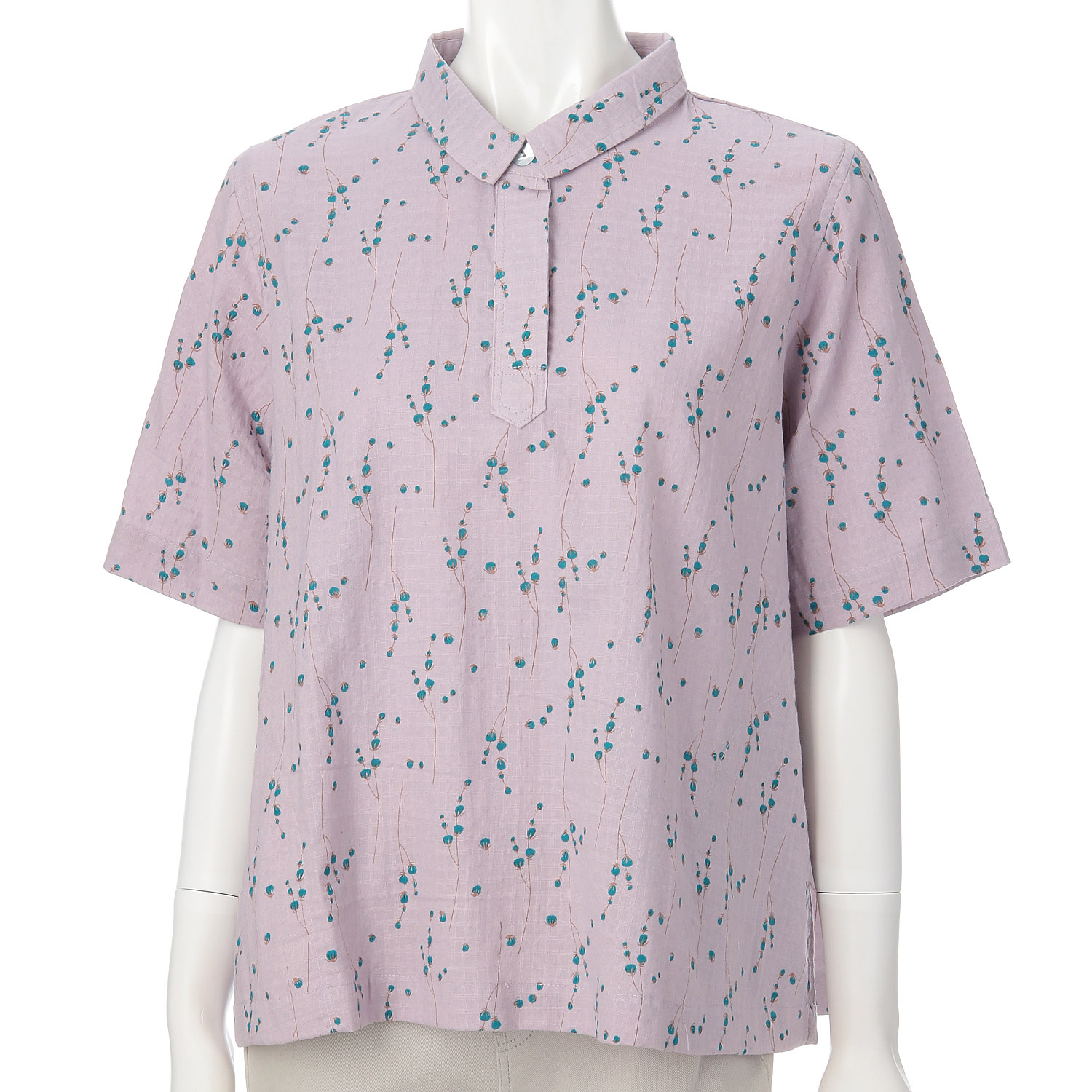 インディゴ 小さい実プリントプルオーバー