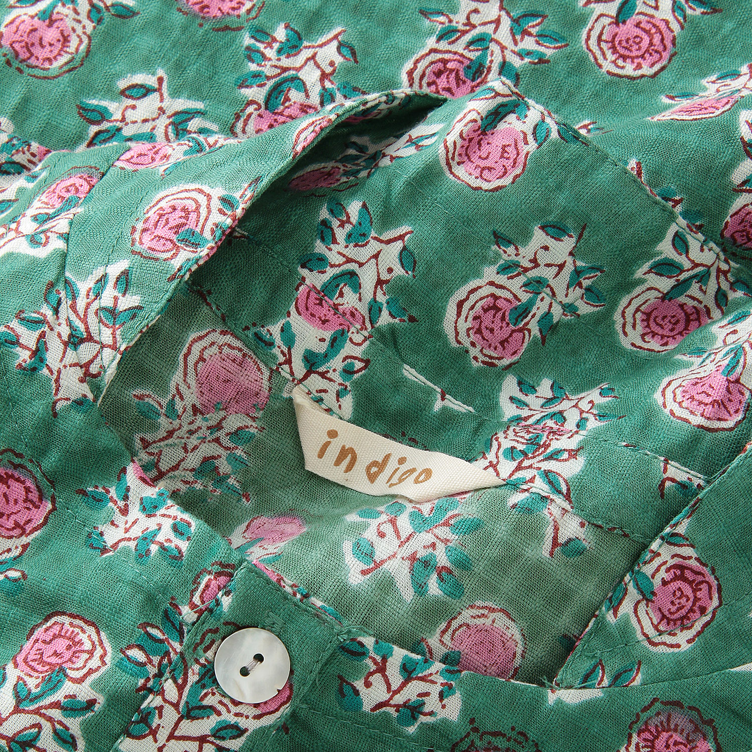 インディゴ 小さいバラプリントチュニック - 画像6