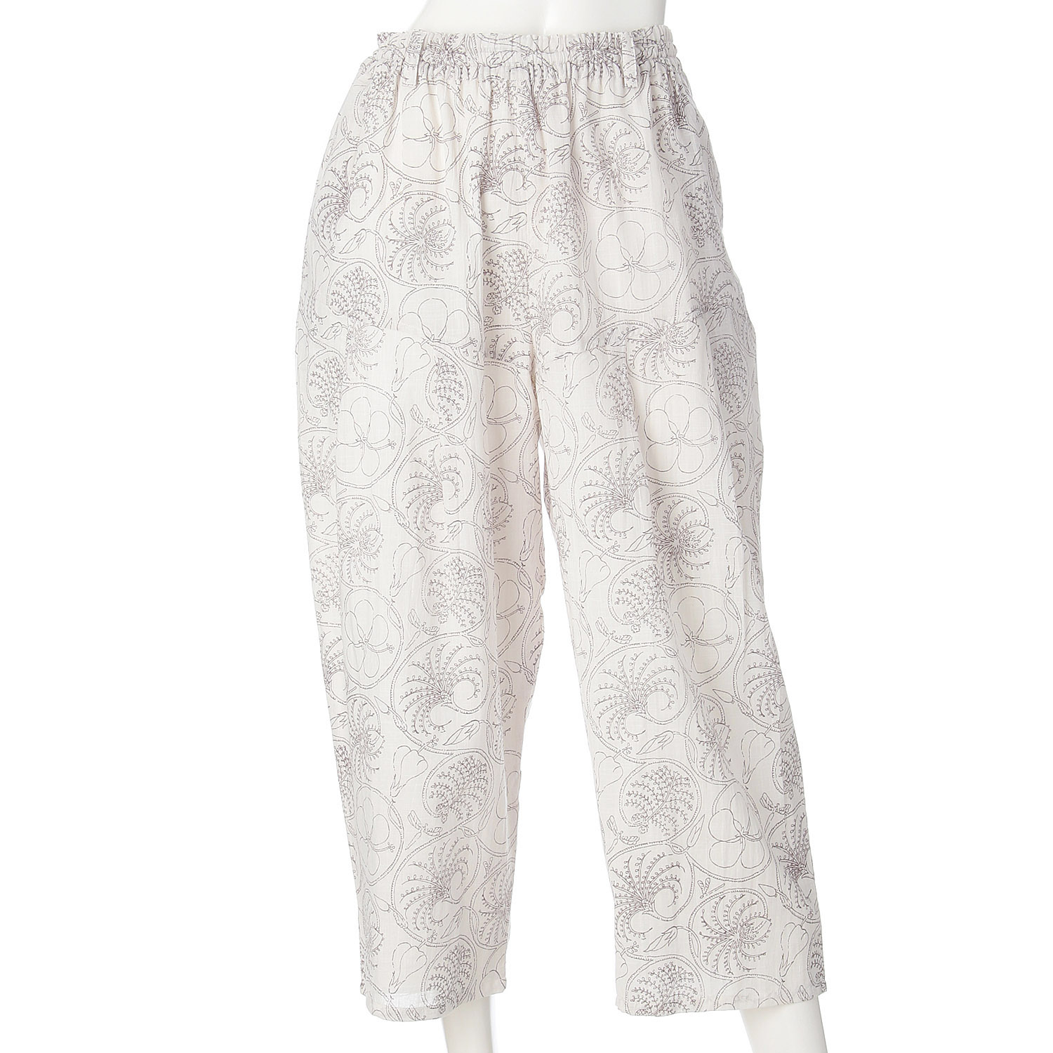 インディゴ フラワープリントバルーンパンツ - 画像2