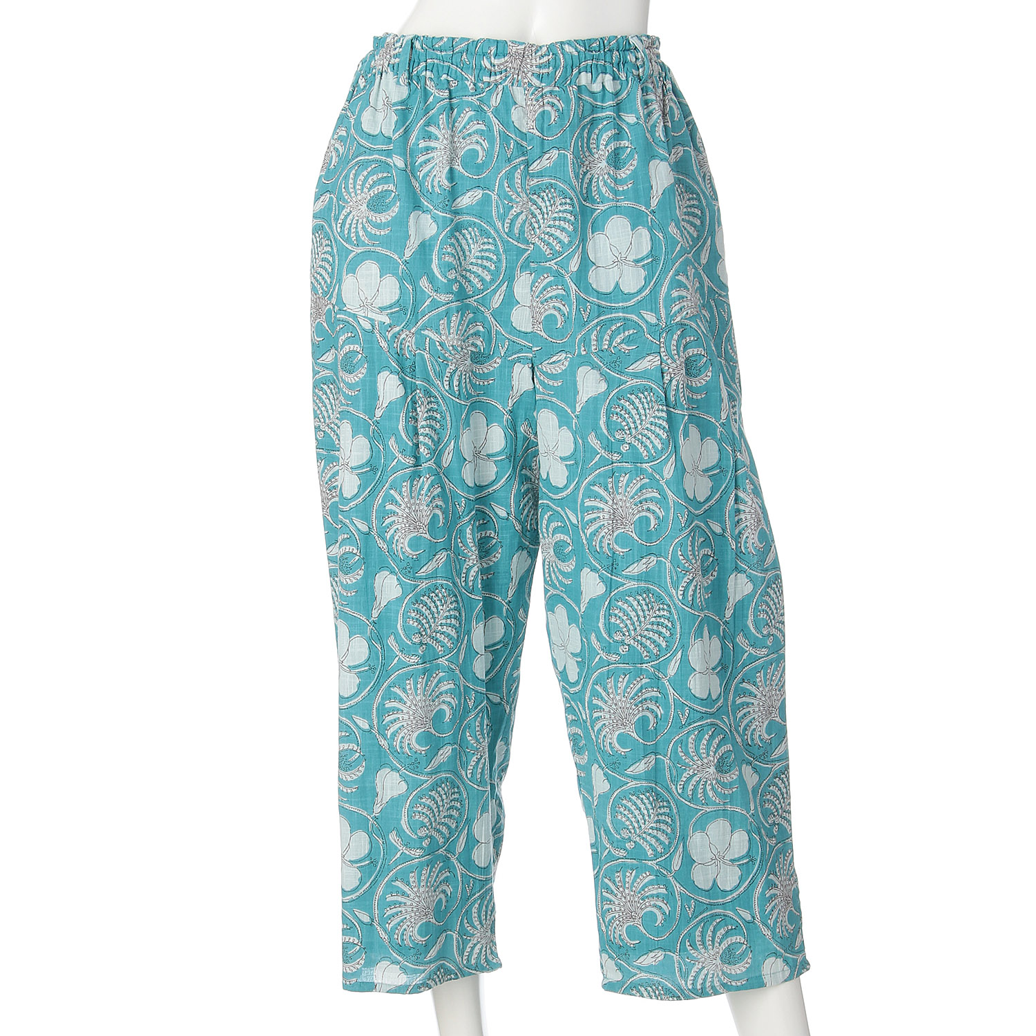 インディゴ フラワープリントバルーンパンツ - 画像4