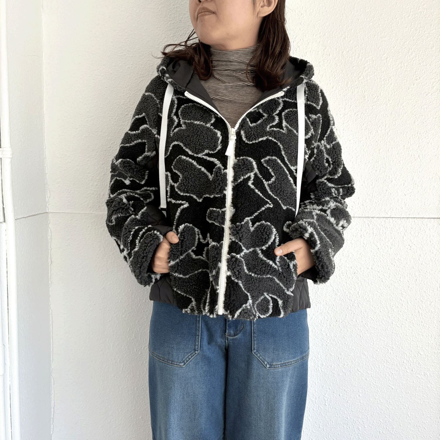 中綿ファーフードコート - 画像1