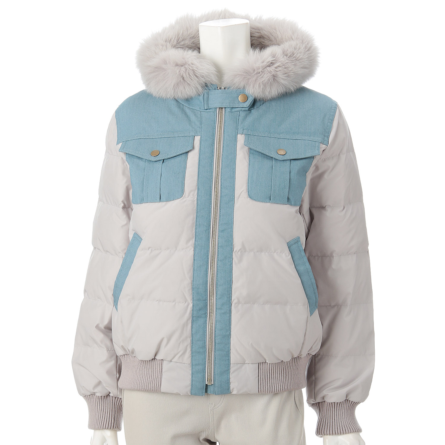 デニム フードダウンジャケット FOX