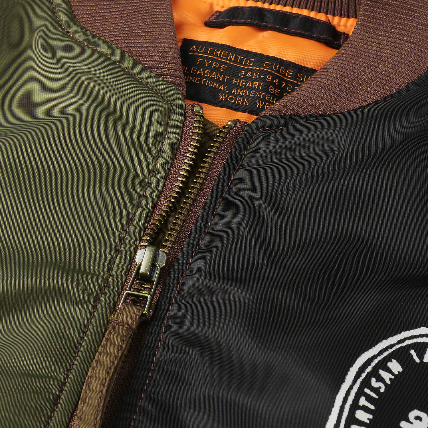 CUBE SUGAR 中綿ナイロワッペン刺繍MA－1 - 画像10