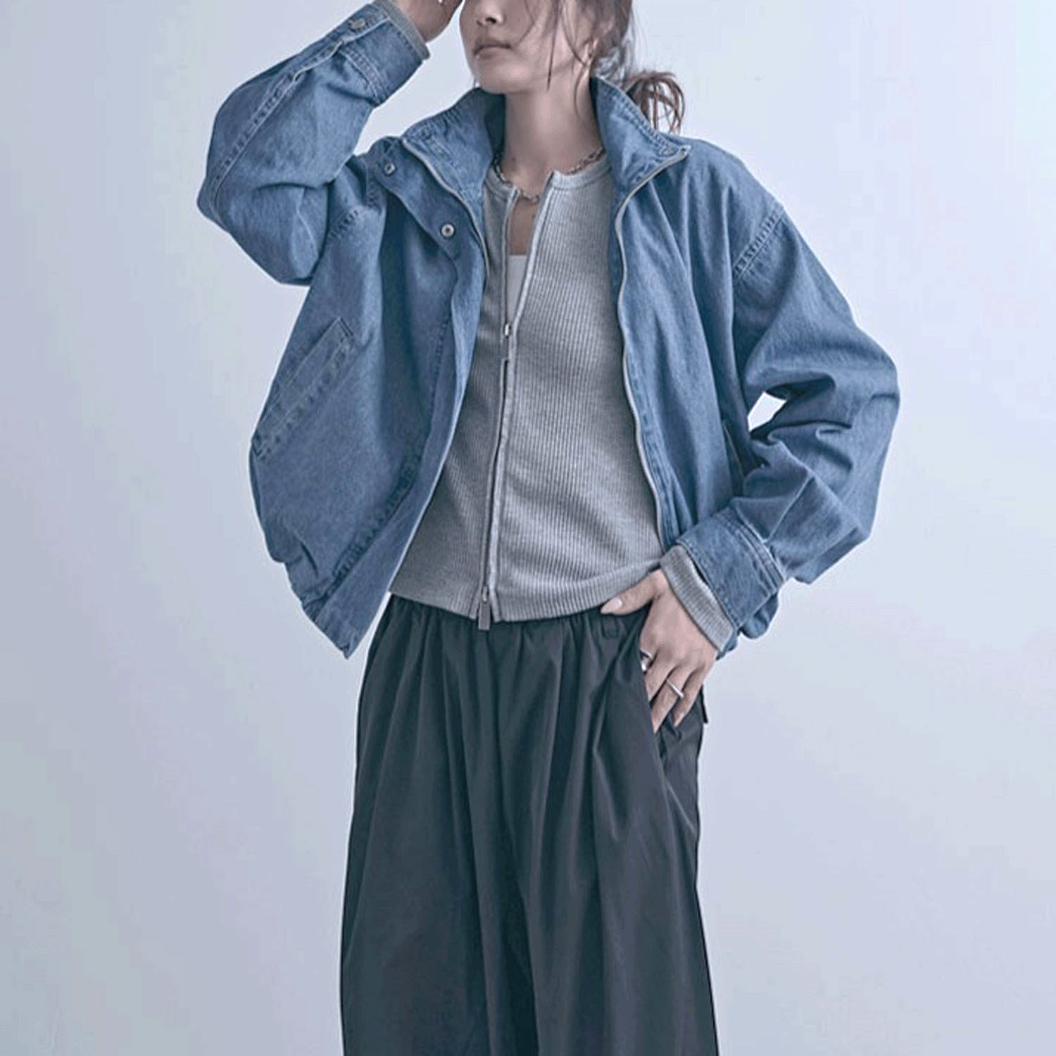 デニムスタンドブルゾン - 画像11