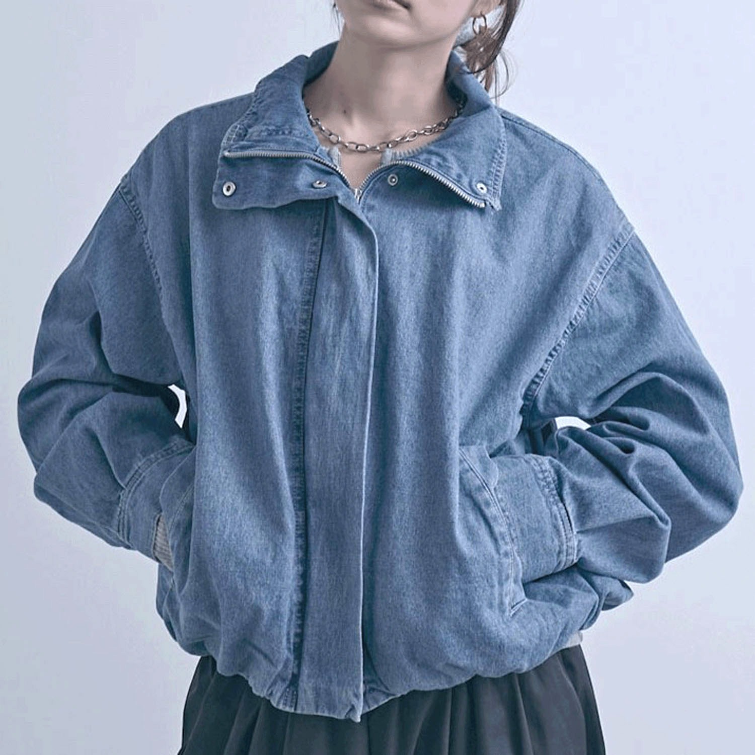 デニムスタンドブルゾン - 画像12